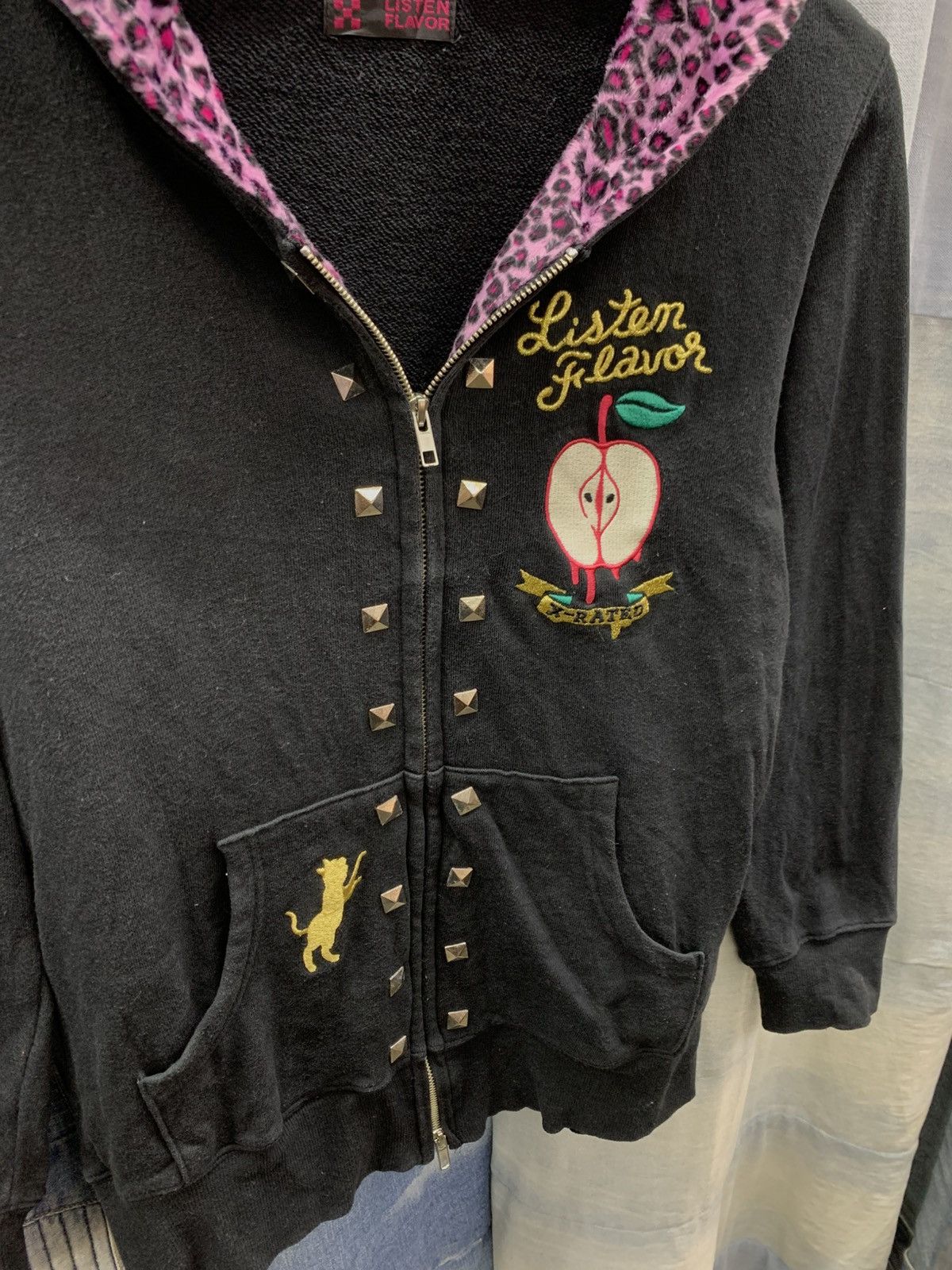 GOSTAR DE FUGA × Tornado Mart japan grunge hoodie listen flavor leopard studded punk Size US M / EU 48-50 / 2 - 3 Thumbnail