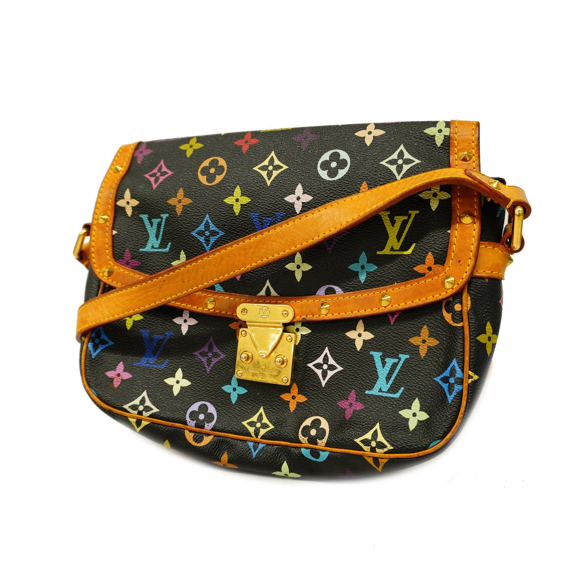 Auth Louis Vuitton Monogram Multicolore Sologne M92639 Women's Shoulder Bag  Noir