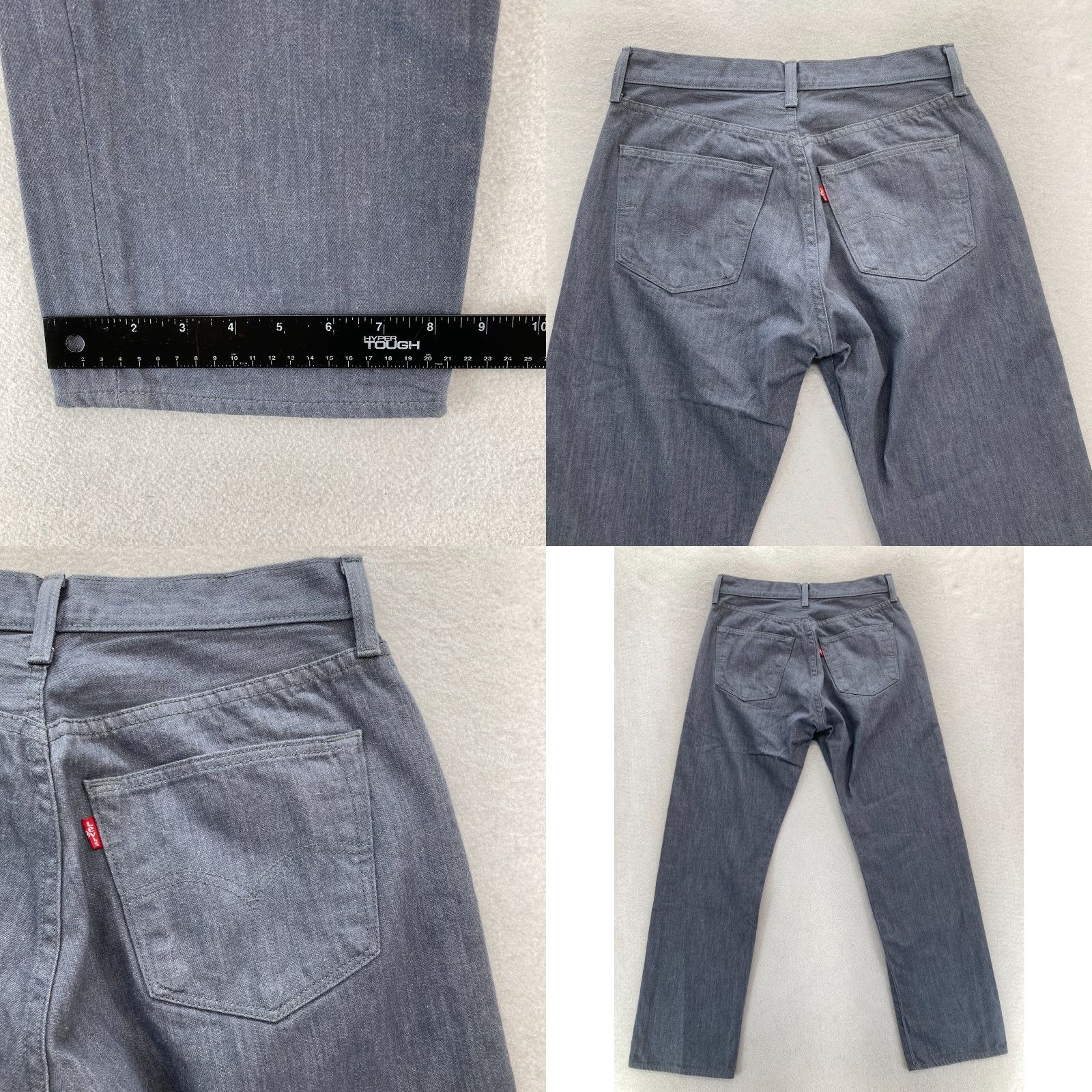 Levi's VINTAGE Levi's 501 Jeans Mens 33x32 Gray Denim Button Fly Straight Grunge Y2K Size US 33 - 9 Thumbnail