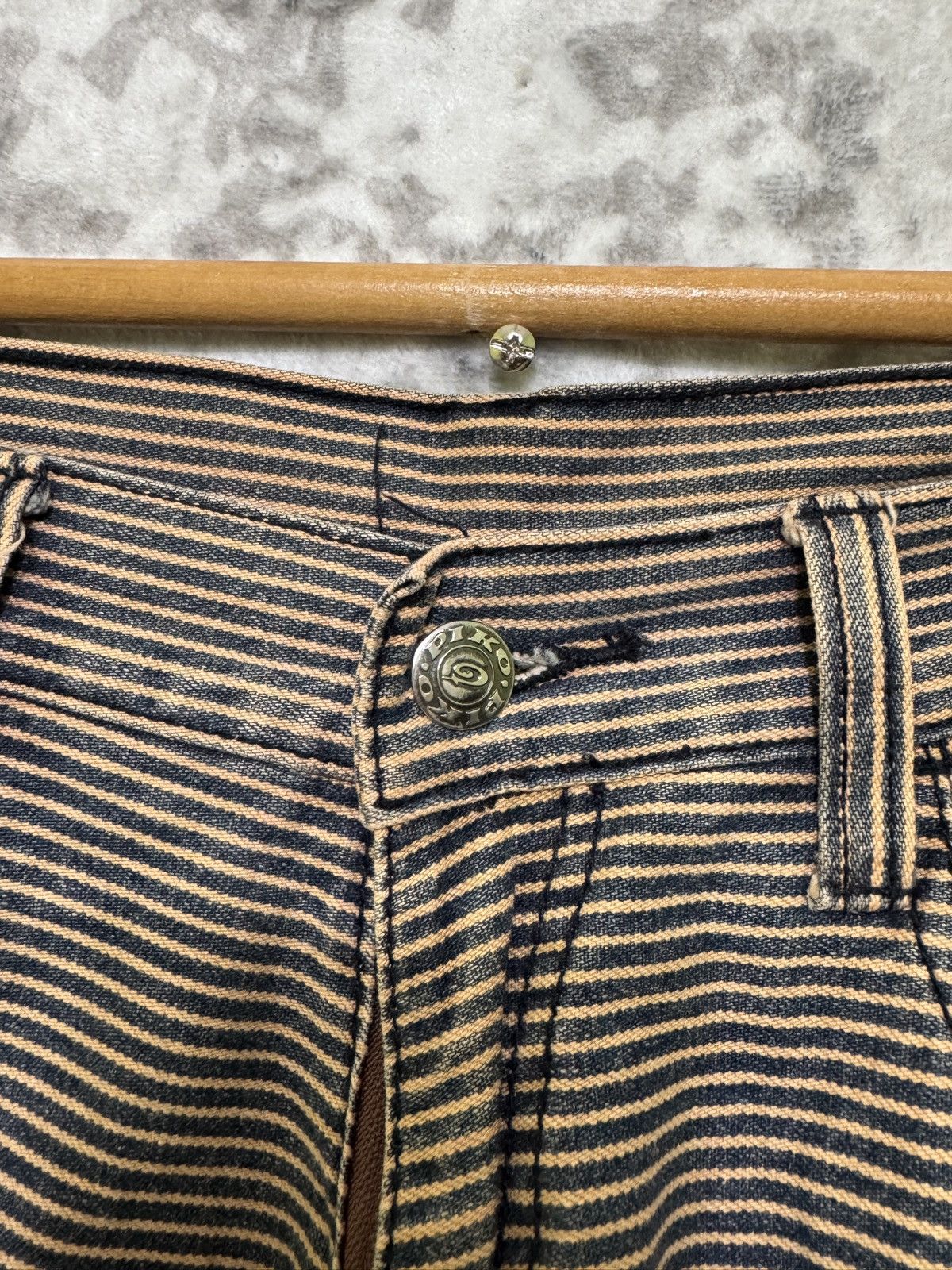 Japanese Brand Vintage Piko Hickory Striped Denim Jeans Size US 28 / EU 44 - 7 Thumbnail