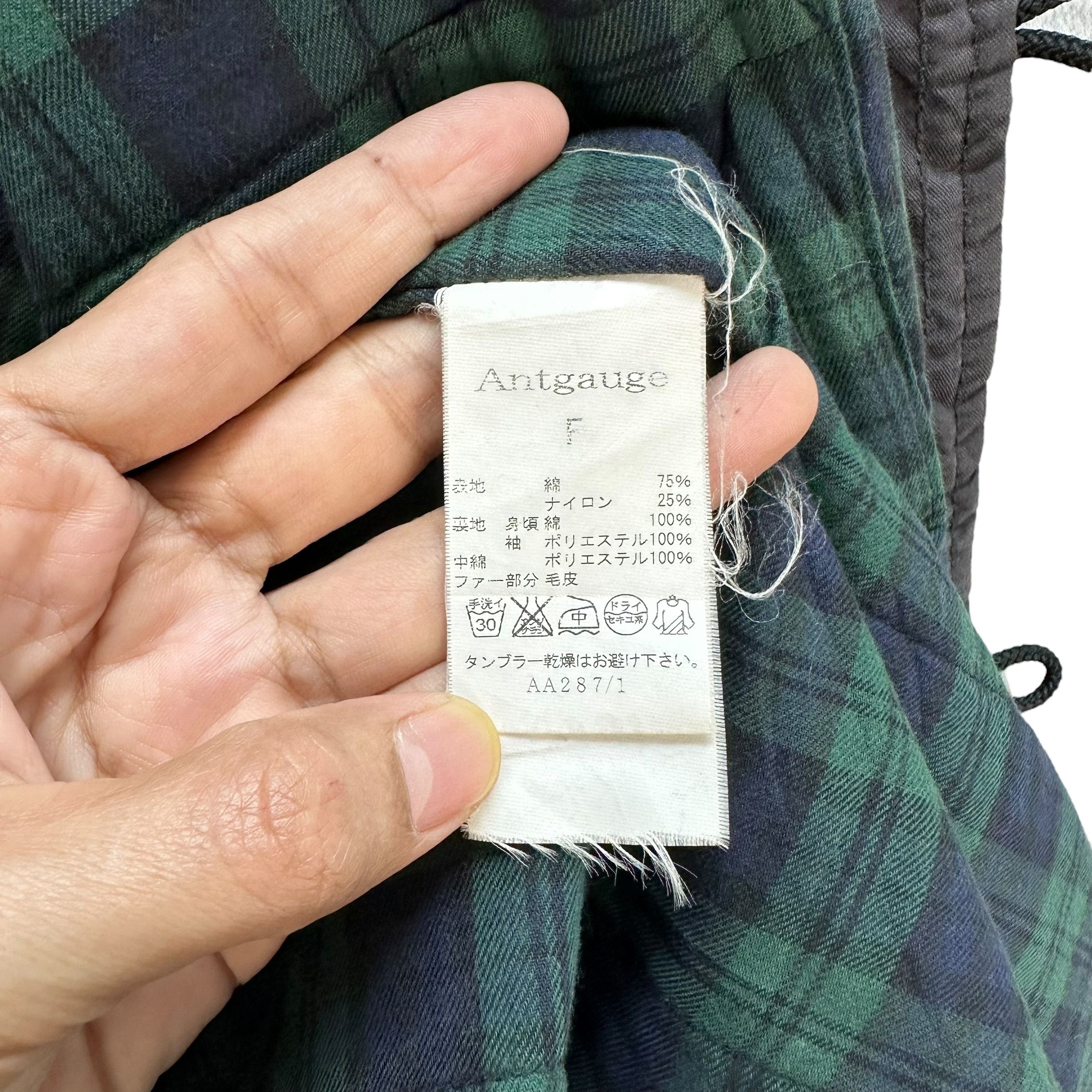 Japanese Brand ANTGAUGE Tartan Lined Fur Hooded Parka Jacket #A22-0516 Size US S / EU 44-46 / 1 - 12 Thumbnail
