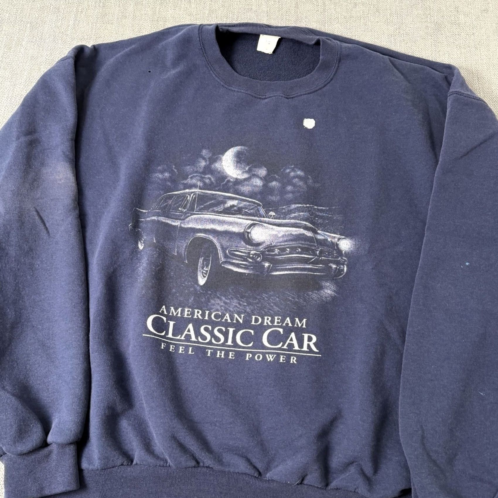 Vintage VINTAGE American Dream Sweatshirt Crewneck XL Blue Classic Car Graphic 90s Cars Mens Pullover Size XL Size US XL / EU 56 / 4 - 6 Thumbnail