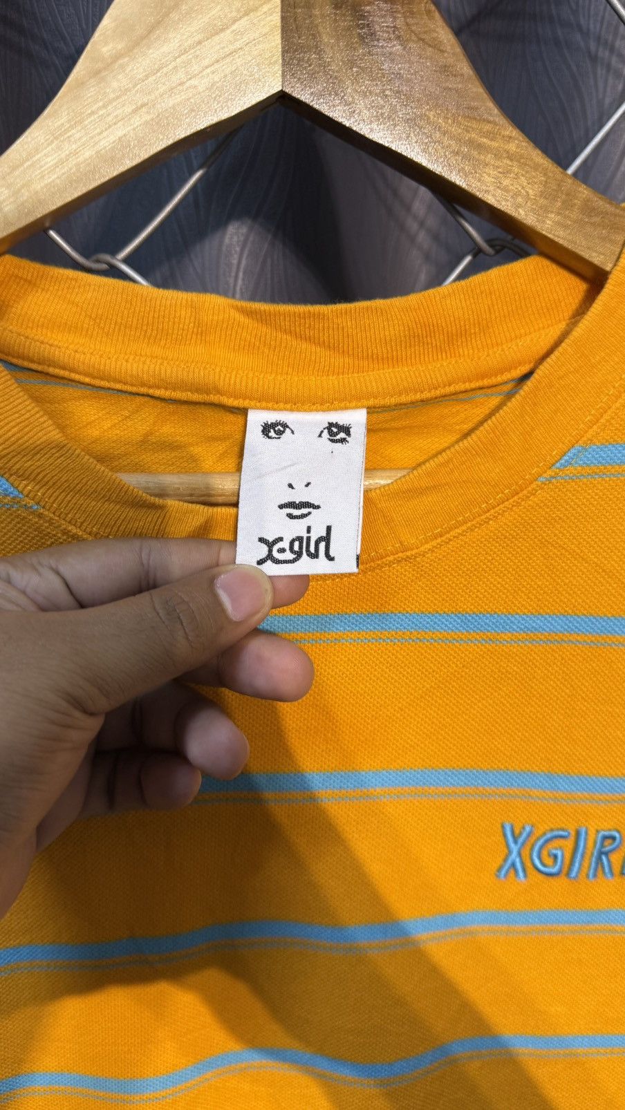 Japanese Brand XGIRL STRIPED TSHIRT YELLOW BLUE Size US S / EU 44-46 / 1 - 5 Thumbnail