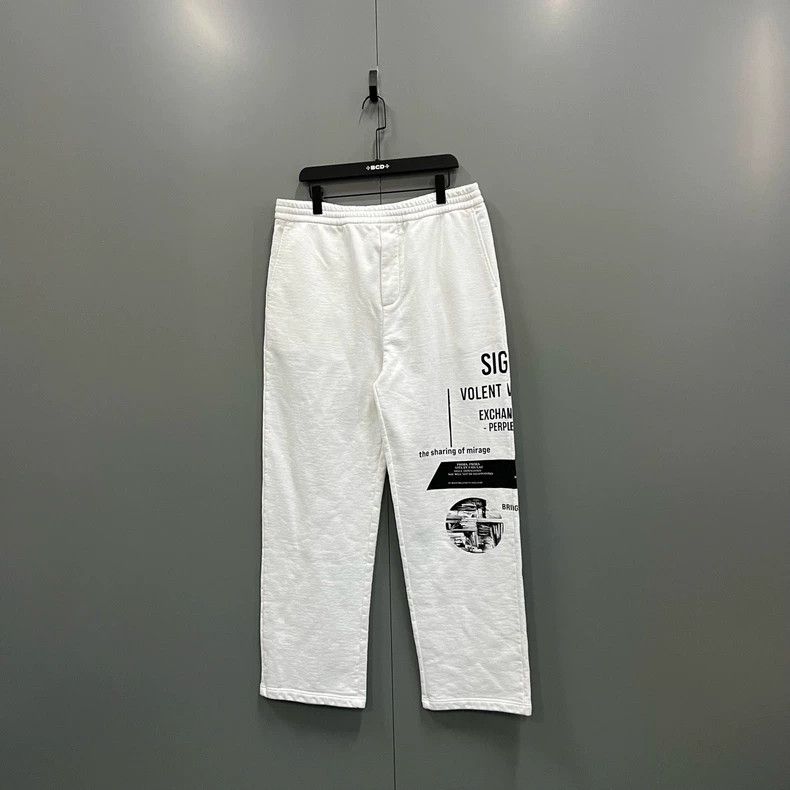 Prada Prada Size L White pattern letter printed trousers 2502-Ne Size US 32 / EU 48 - 1 Thumbnail