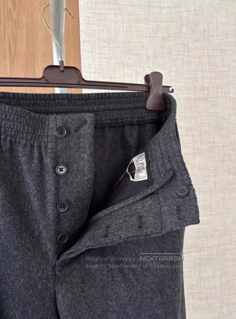 Hermes Hermes Flannel drawstring casual pants Size US 26 / EU 42 - 2 Thumbnail