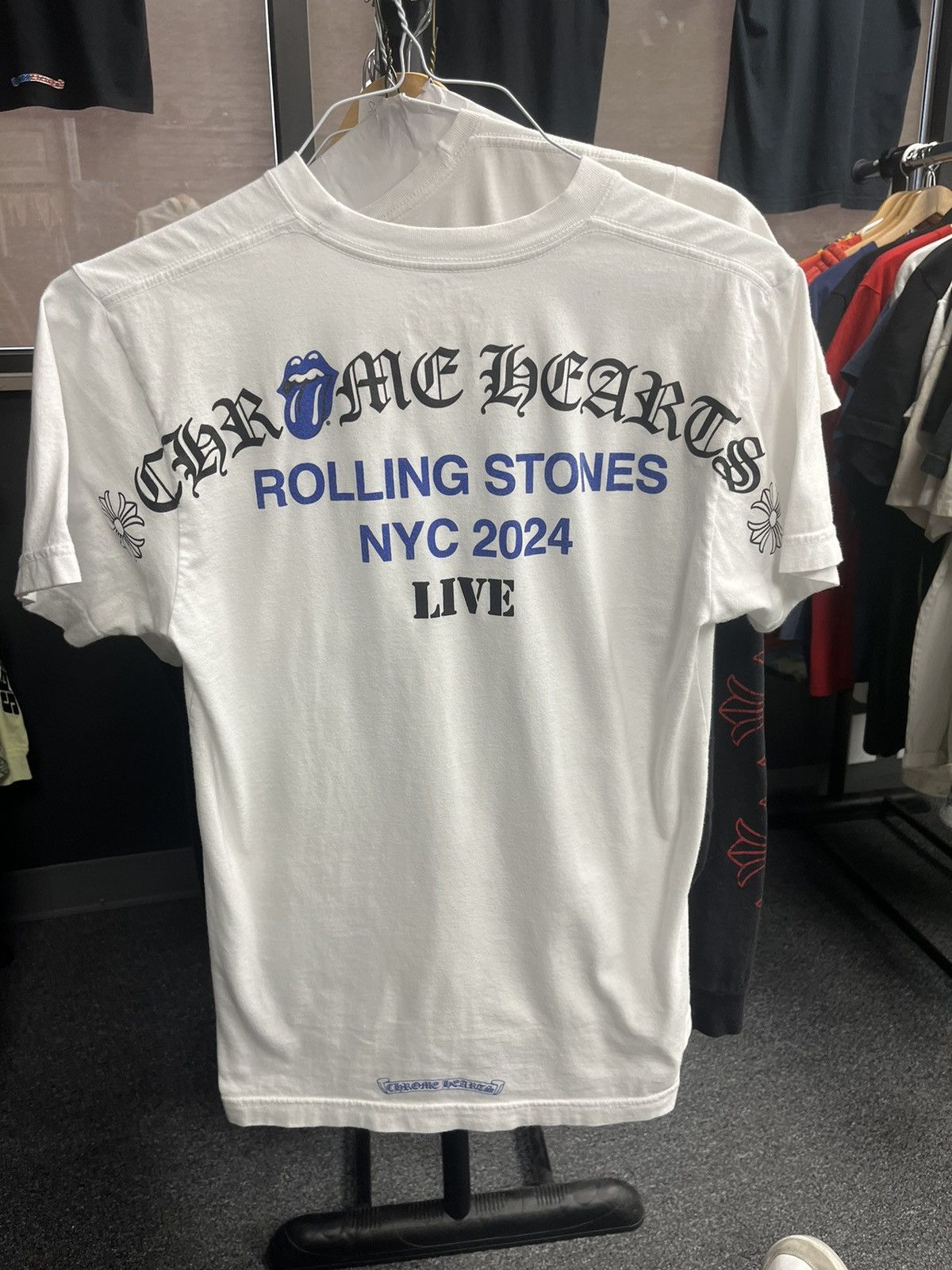 Tシャツ・カットソー Chrome hearts Rolling stones NY 2024 tour S/s tee White Blue Chrome Hearts × The Rolling Stones Chrome Hearts x Rolling