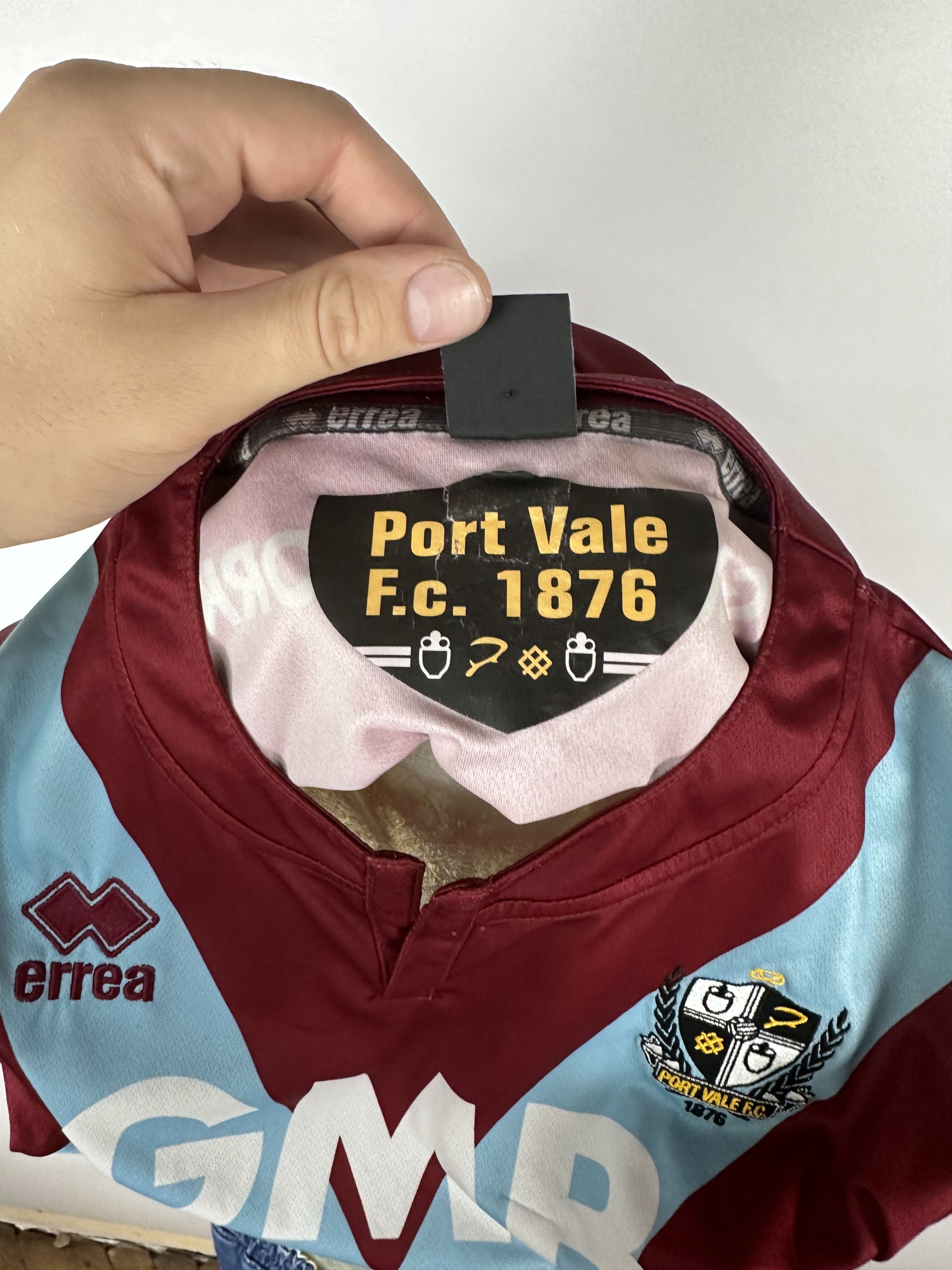Errea PORT VALE FC 2014 2015 HOME FOOTBALL SHIRT SOCCER JERSEY Size US L / EU 52-54 / 3 - 11 Thumbnail