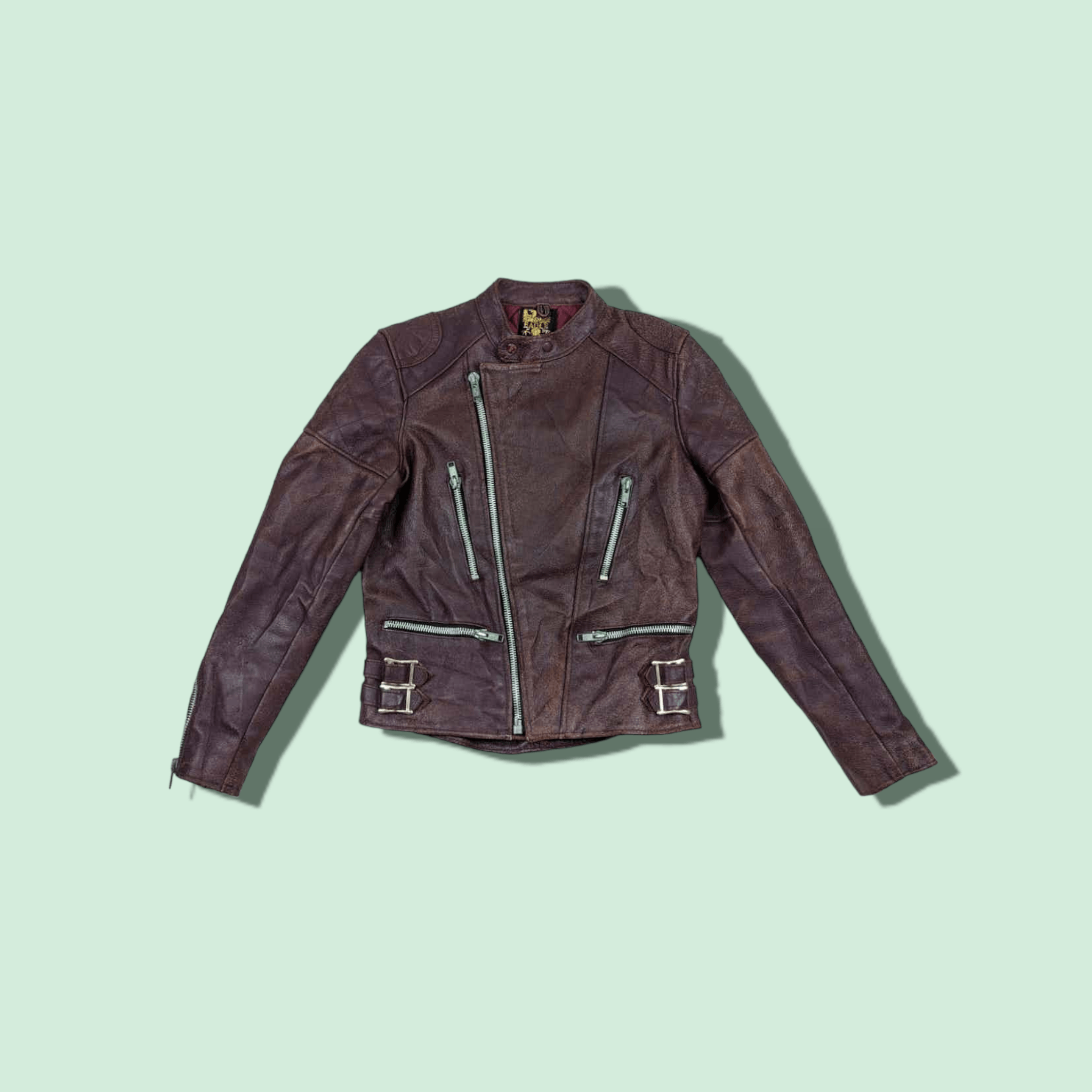image of Eagle Industries x Genuine Leather Vintage 70's Eagle Motorcycle Style Leather Jacket in Red Leathe