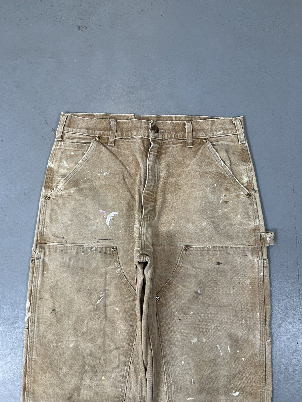Carhartt × Vintage Sun faded and paint splatter Carhartt double knee denim Size US 32 / EU 48 - 5 Thumbnail