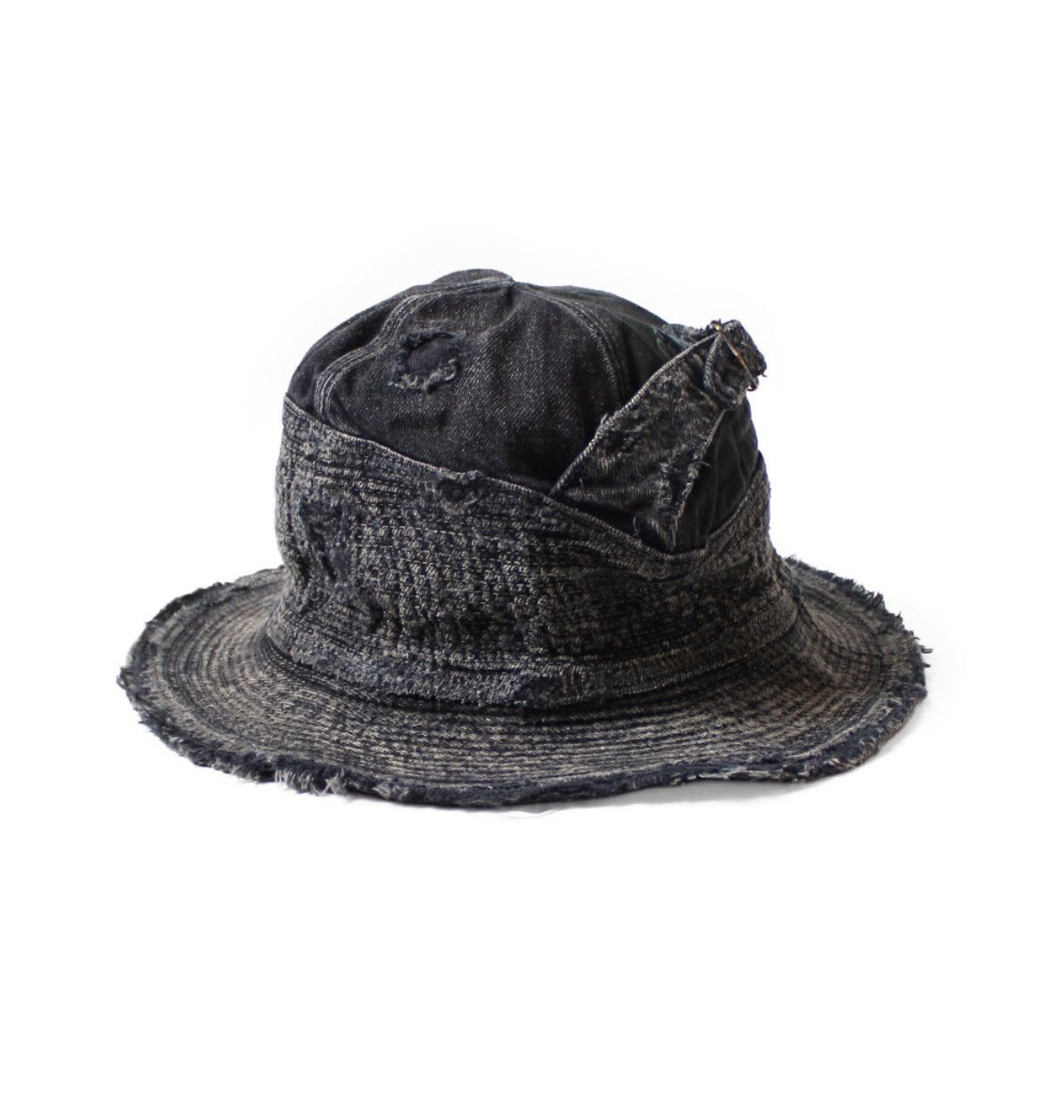 Kapital Kapital old man & sea 11.5oz Crash Remake Black denim hat Size ONE SIZE - 3 Thumbnail