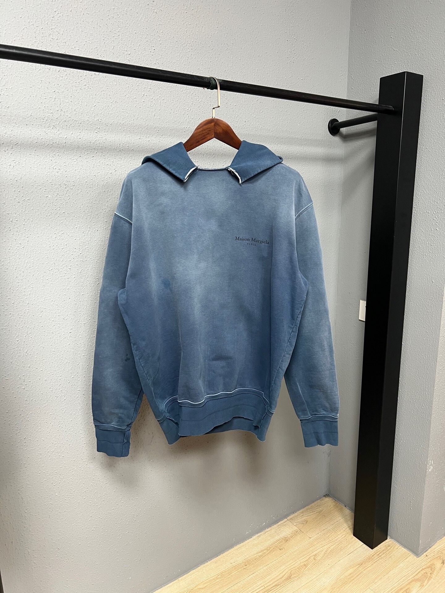 Maison Margiela maison margiela blue distressed hoodie Size US S / EU 44-46 / 1 - 1 Thumbnail