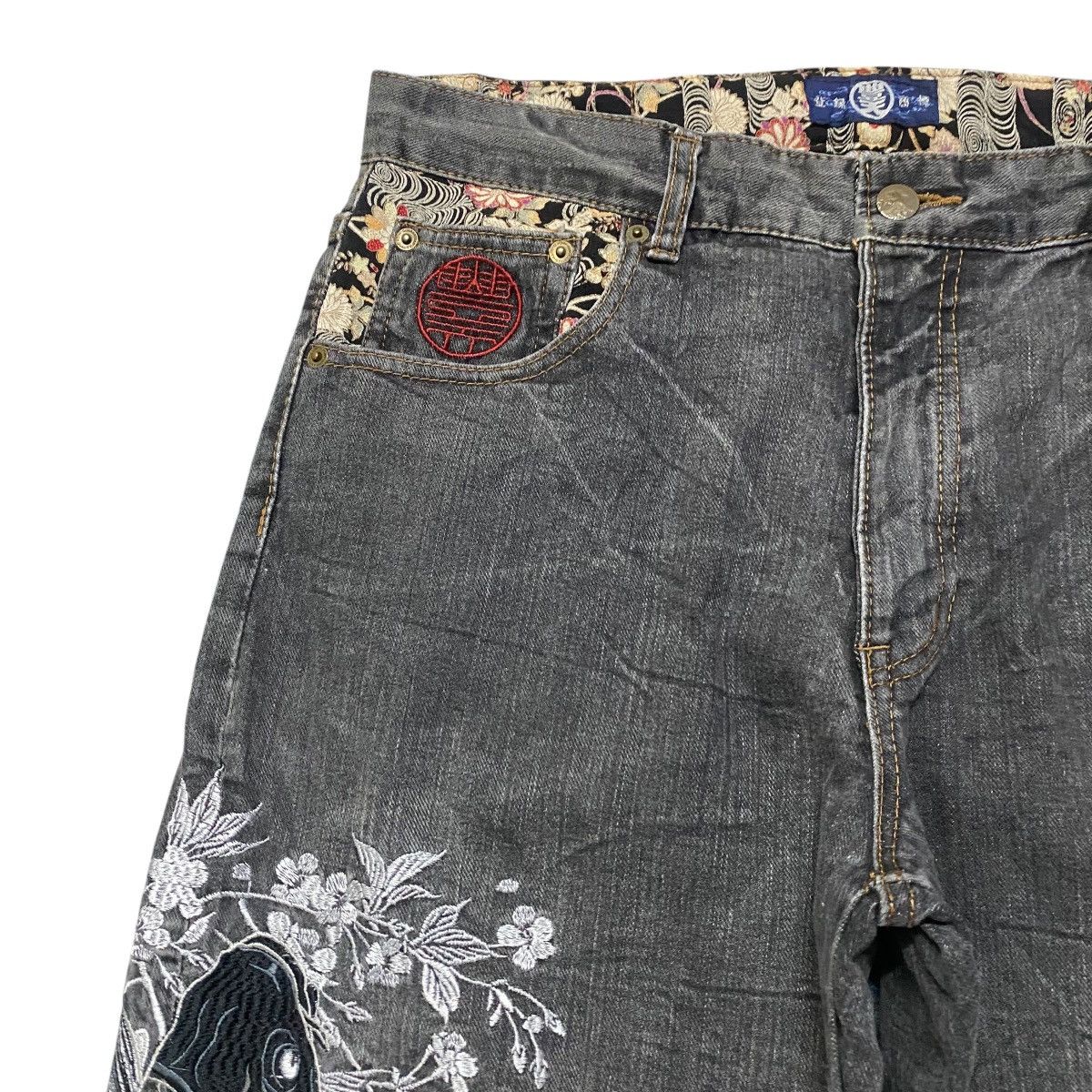 Japanese Brand Vintage BUDEN Denim Fishkoi Embroidery Jeans Size US 34 / EU 50 - 4 Thumbnail