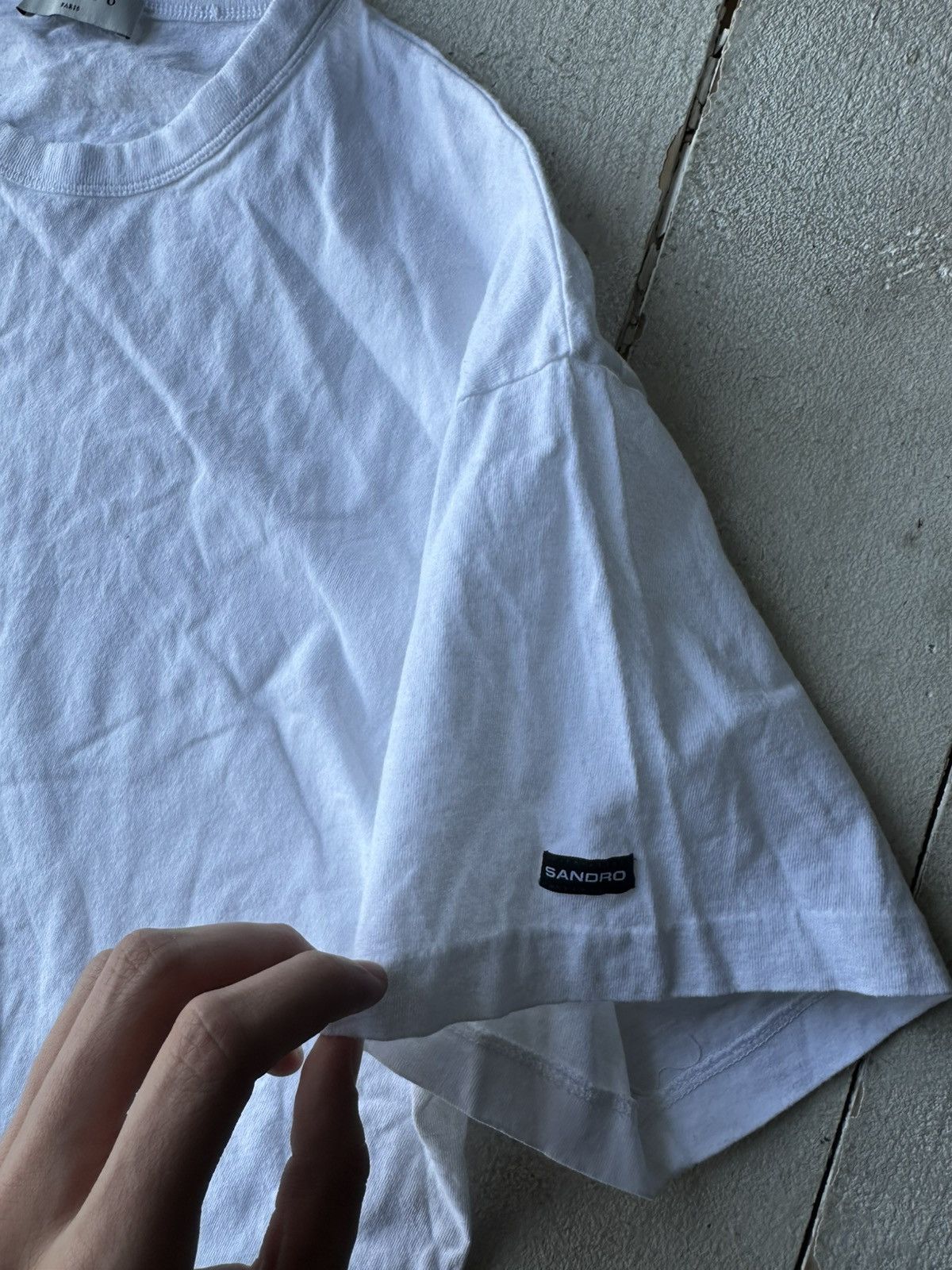 Sandro 🚨SANDRO LUXURY RARE WHITE TEE SLEEVE LOGO BLANK Size US S / EU 44-46 / 1 - 3 Thumbnail