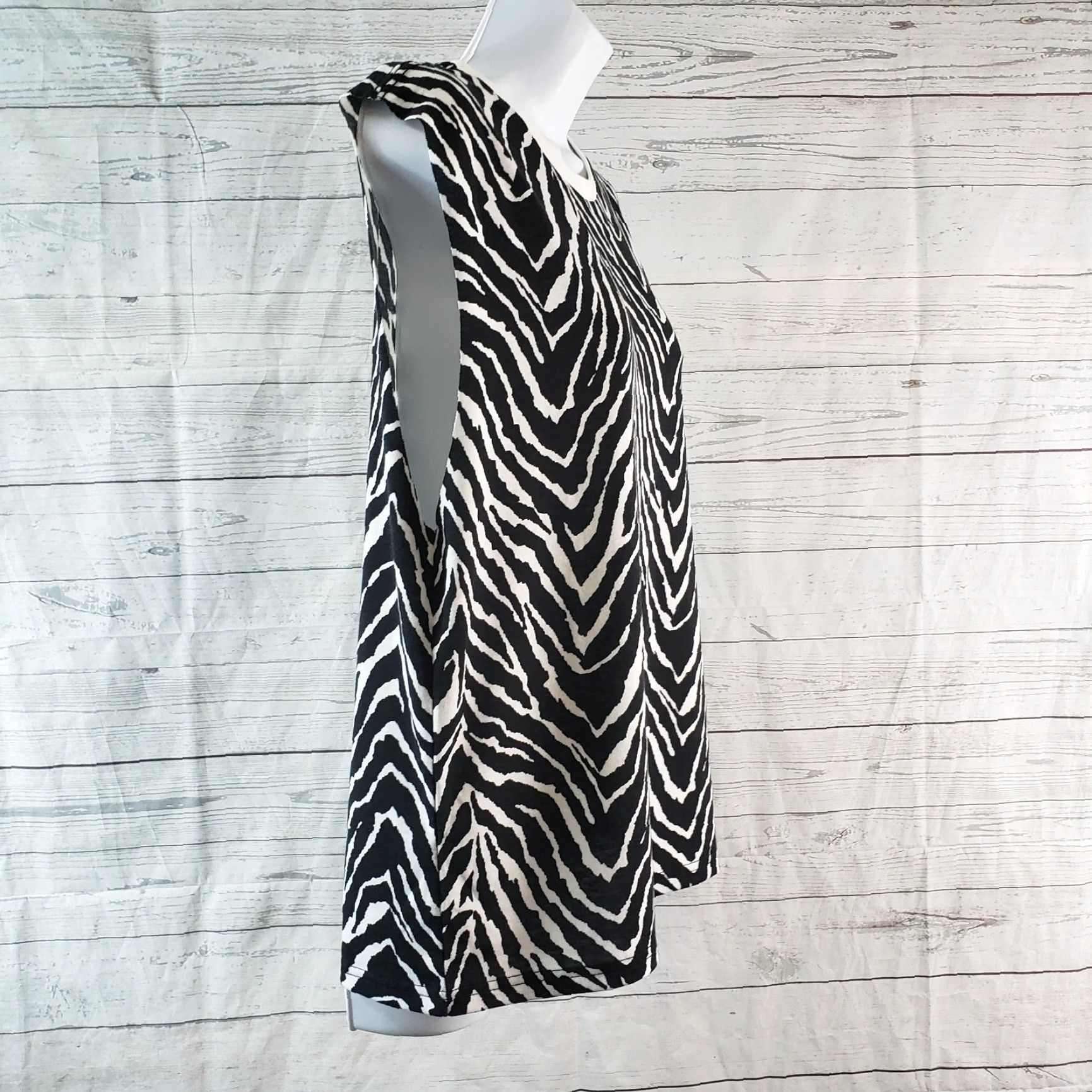 Vintage Zyia Active Tank Top Womens Safari Sleeveless XL Black White Animal Print Shirt Size XL / US 12-14 / IT 48-50 - 3 Thumbnail