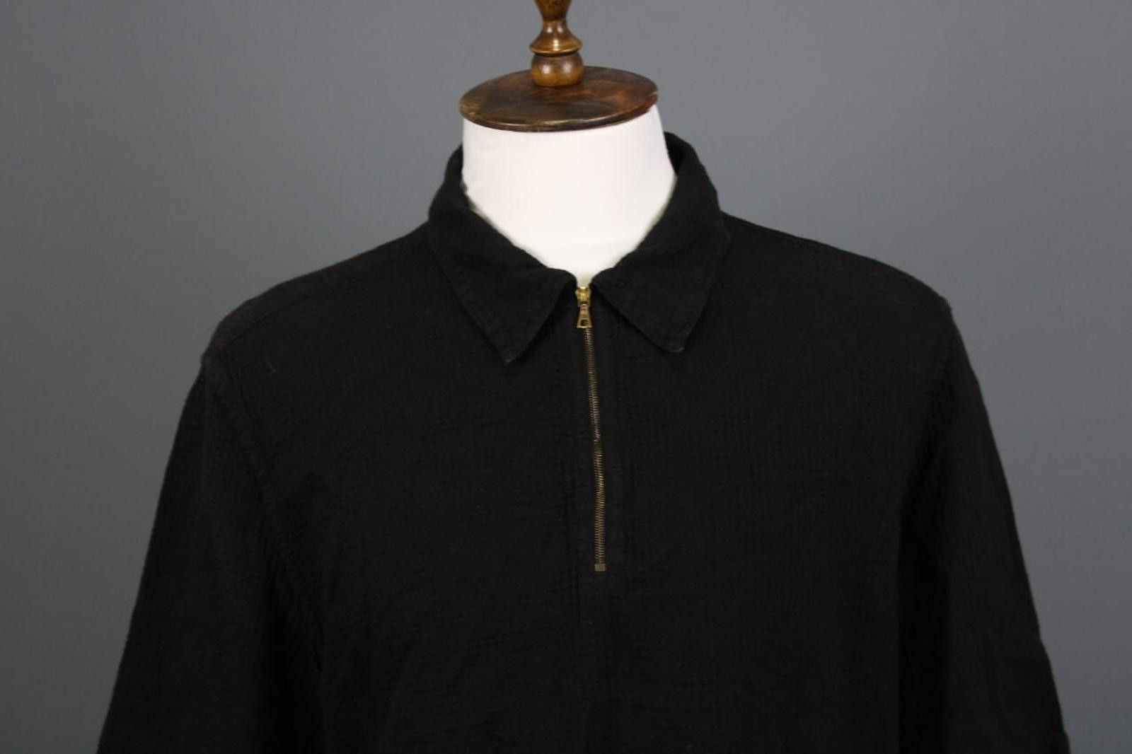 Oscar De La Renta Oska Black 1/4 Zip Textured Summer Polo Shirt Size 6 Size US M / EU 48-50 / 2 - 2 Thumbnail