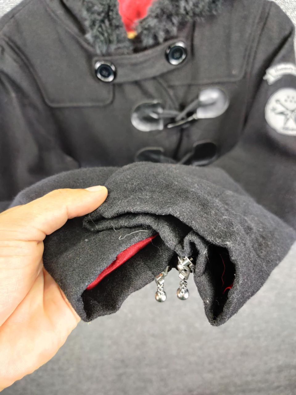 Japanese Brand Hell Cats Punks Wool Duffle Fur Coat Hoodie Jacket Size US S / EU 44-46 / 1 - 14 Thumbnail