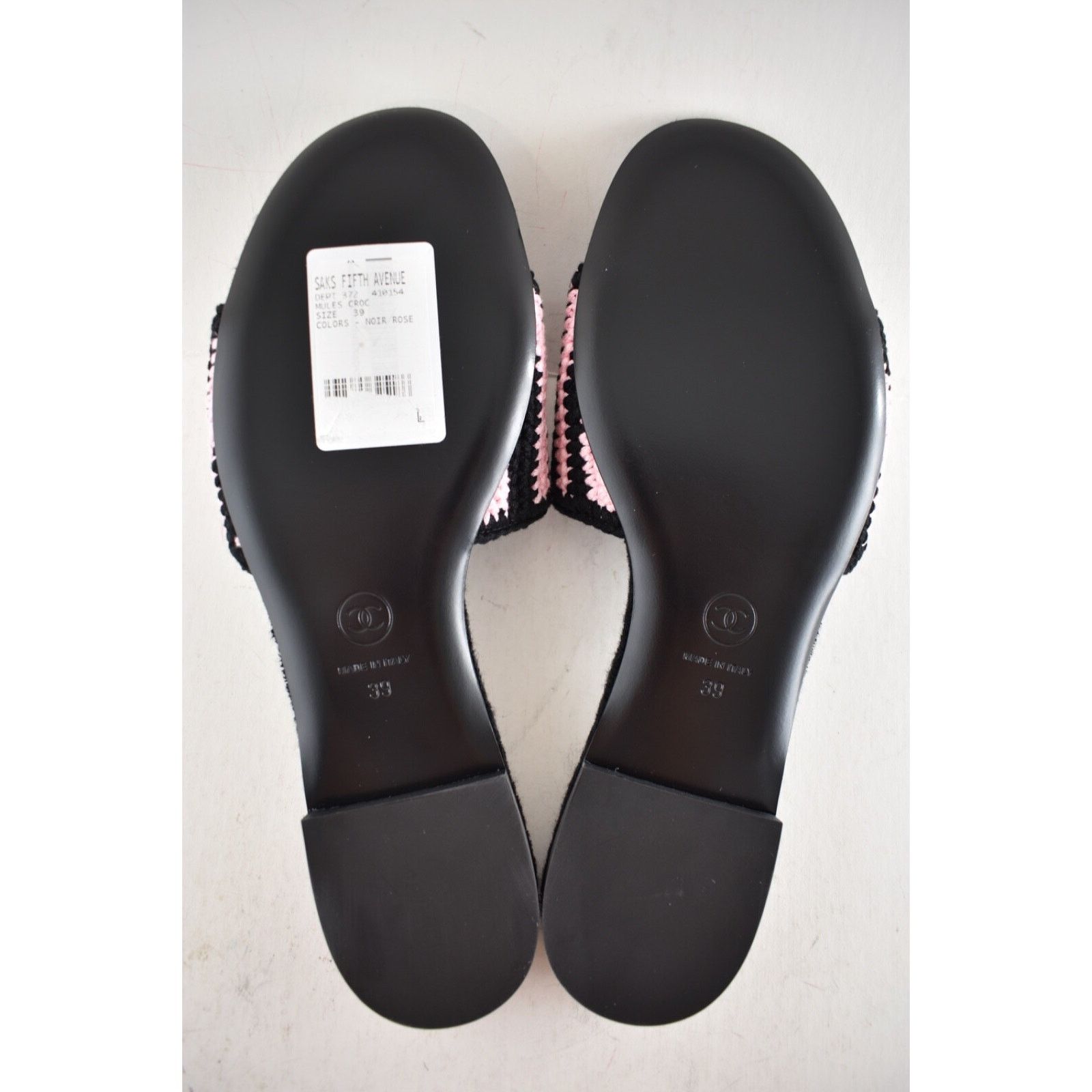 Chanel Chanel 24M Black Pink Crochet Stripe Camellia Flower Logo Size US 9 / IT 39 - 23 Thumbnail