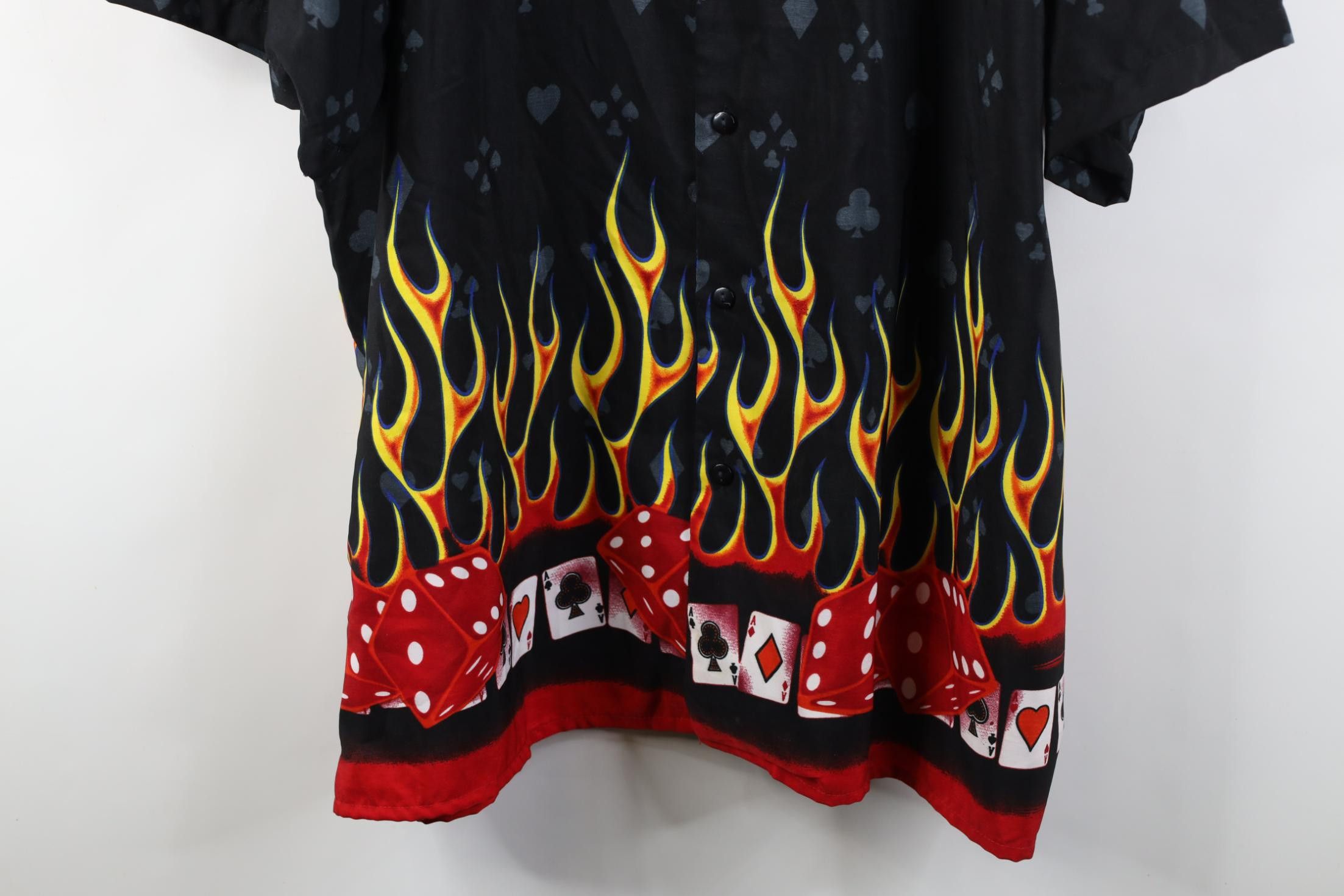 Vintage Vintage 90s Y2K Streetwear Las Vegas Fire Dice Poker Shirt Size US XXL / EU 58 / 5 - 3 Thumbnail