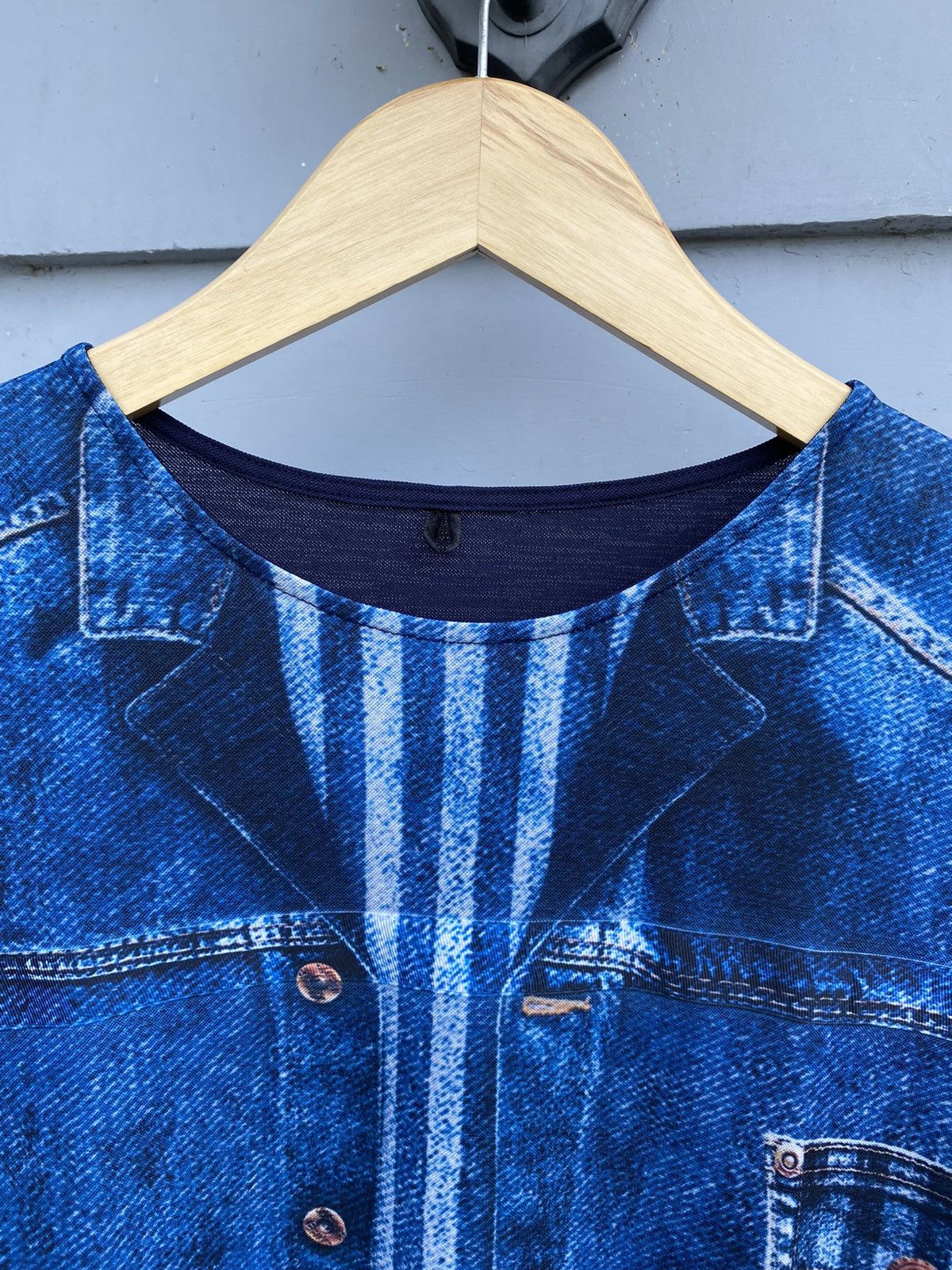 Japanese Brand Silver King Denim Pocket Print Art Longsleeve Japanese Size L / US 10 / IT 46 - 2 Thumbnail
