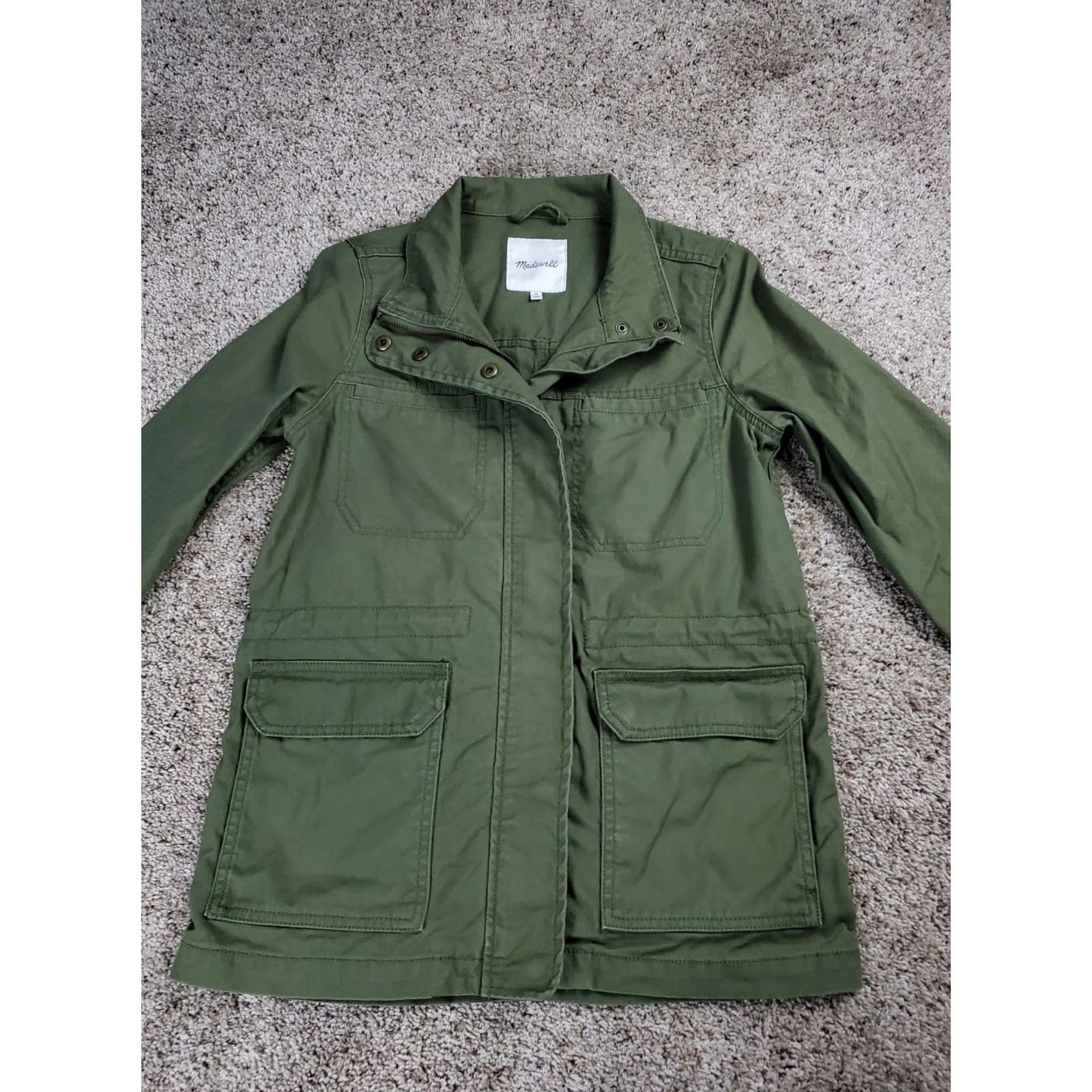 Madewell Madewell Military Jacket XS Womens Green Full Zip Canvas Pockets Army Jacket Size XS / US 0-2 / IT 36-38 - 3 Thumbnail