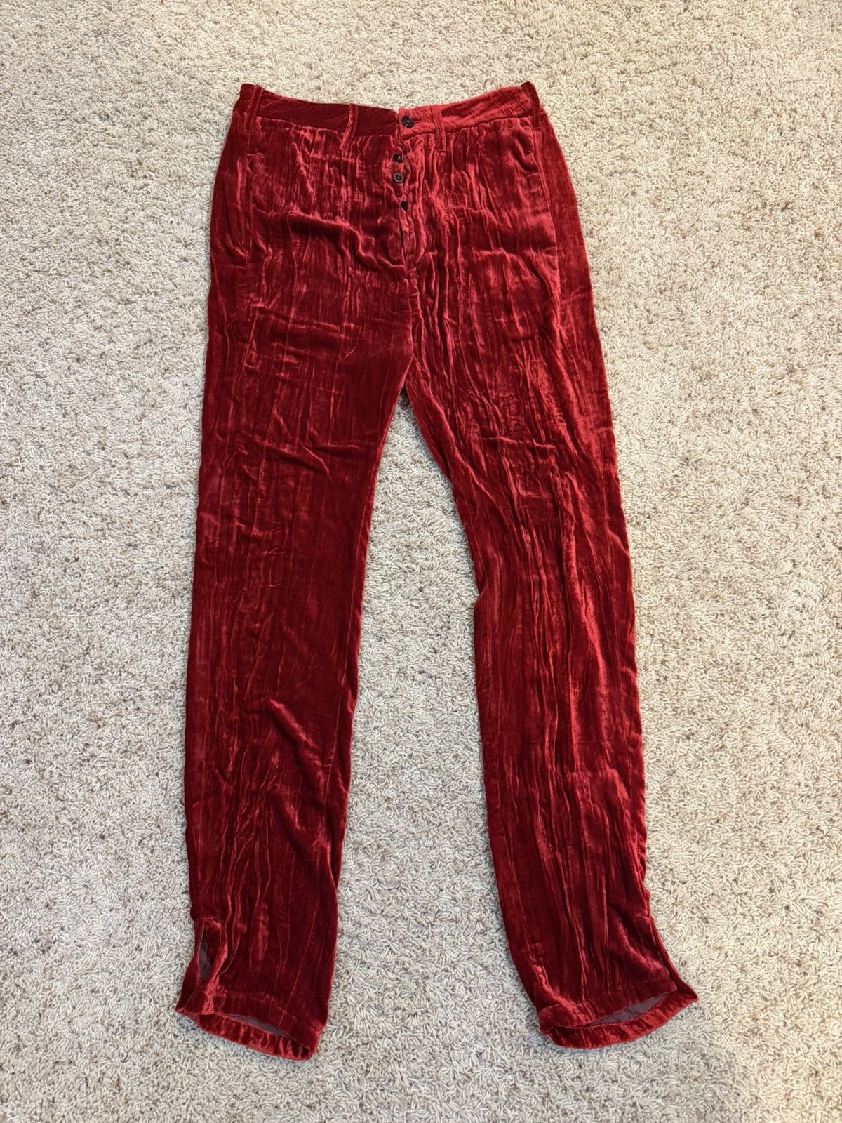 Ann Demeulemeester Crushed velvet pants Size US 32 / EU 48 - 1 Thumbnail