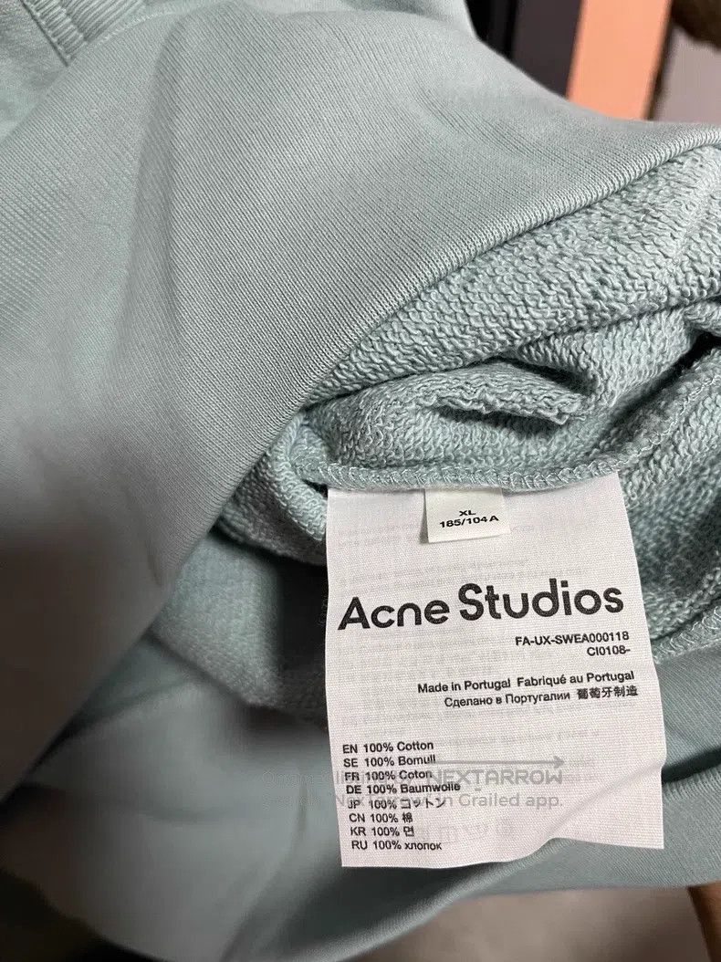 Acne Studios Acne Studios Smiley Logo Hooded Sweatshirt, Mint Blue Size US XL / EU 56 / 4 - 5 Thumbnail