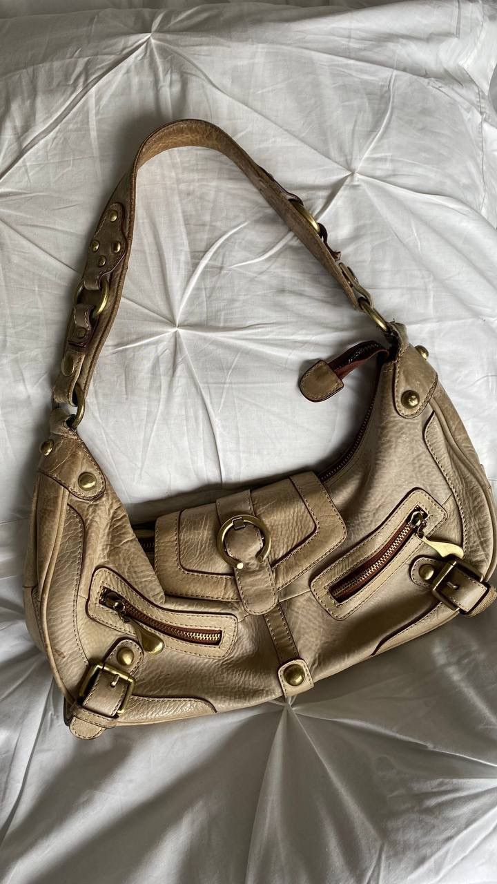 Vintage Vintage beige leather shoulder bag Size ONE SIZE - 7 Thumbnail