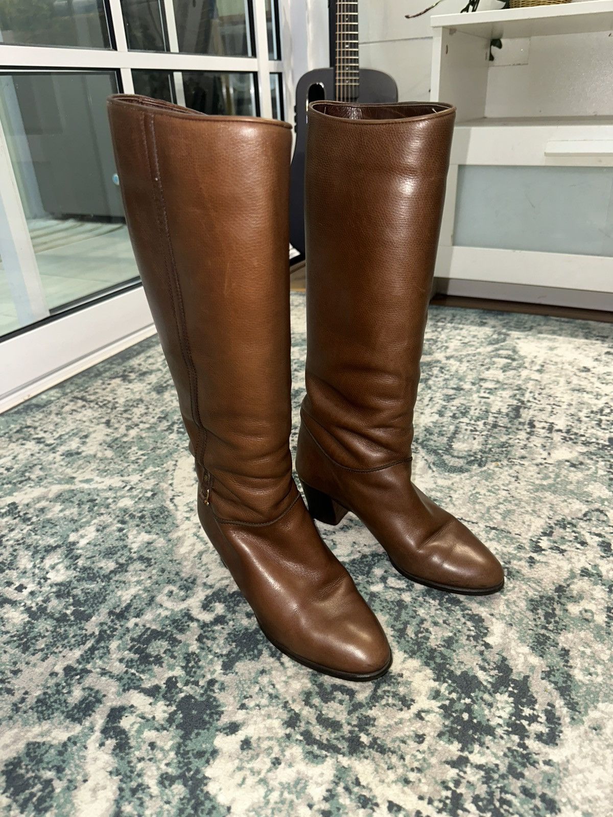Gucci Gucci Brown Leather Pull On Knee High Riding Low Heel Boots Size US 6 / IT 36 - 21 Thumbnail