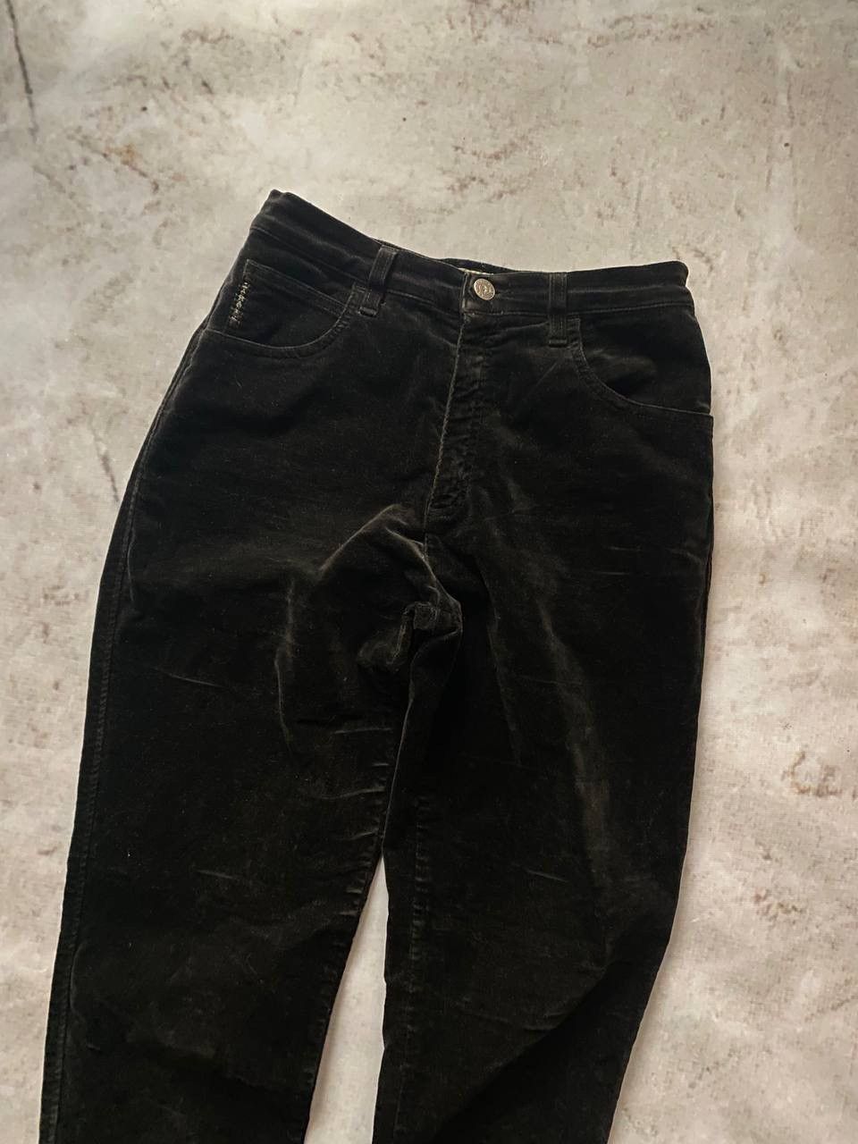 Armani × Giorgio Armani × Vintage Vintage 90s Armani Jeans Velour Velvet Trousers Pants Y2K Size 29" - 6 Thumbnail