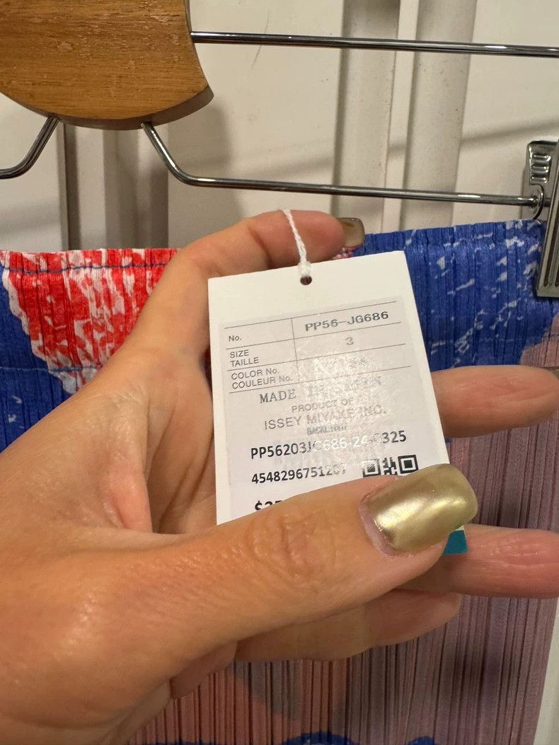 Issey Miyake Issey Miyake size:3 A pink and blue two-tone skirt Size 42" / US 20 - 5 Thumbnail