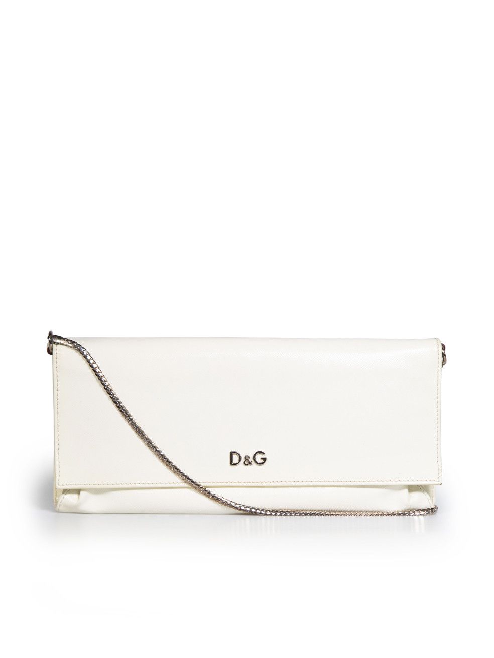 Dolce & Gabbana Ecru Saffiano Leather Clutch Bag Size ONE SIZE - 1 Thumbnail