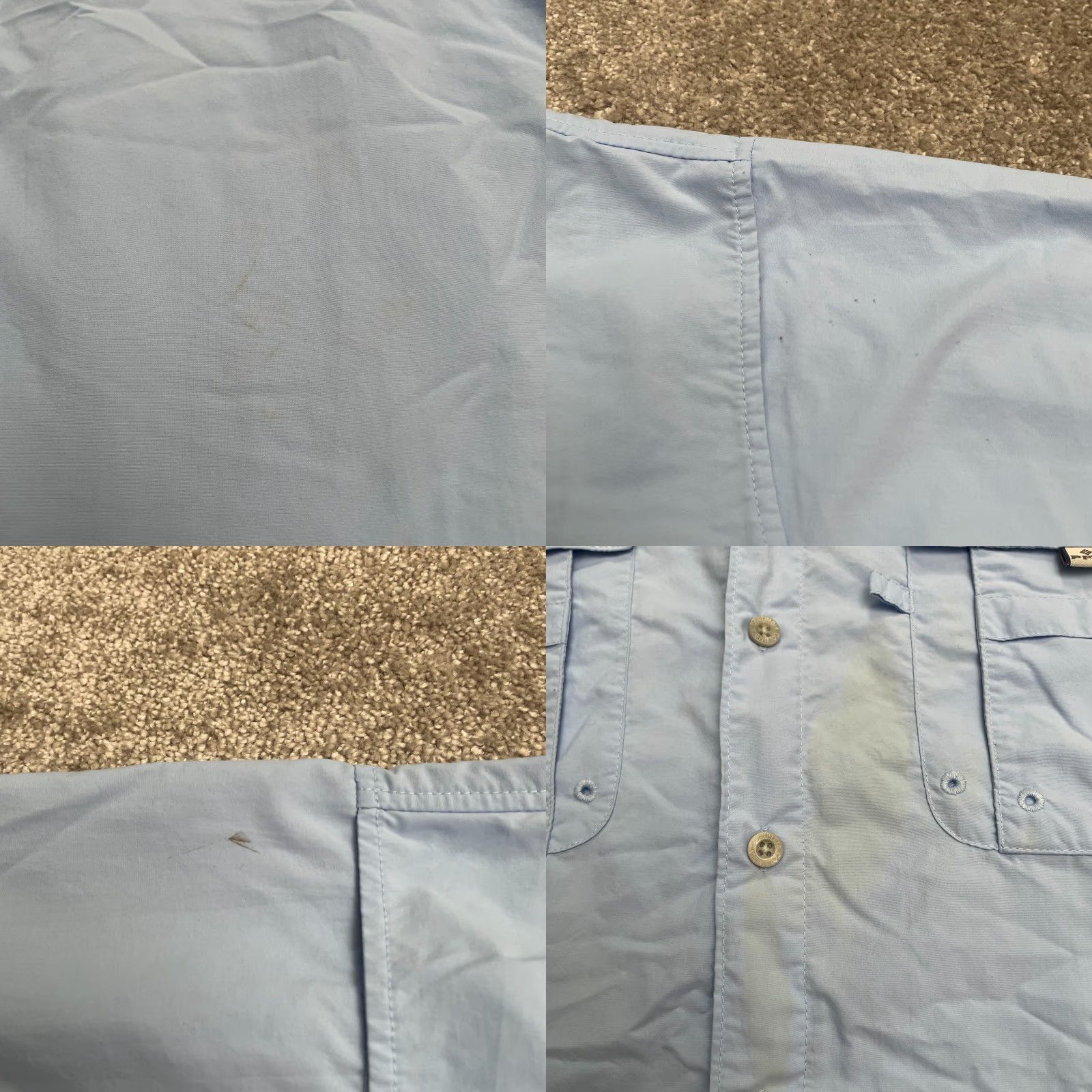 Vintage Columbia PFG Bahama Shirt Mens LT Blue Button-Down Short Sleeve Omni-Shade Fishing Outdoor Casual Travel Size US L / EU 52-54 / 3 - 8 Thumbnail