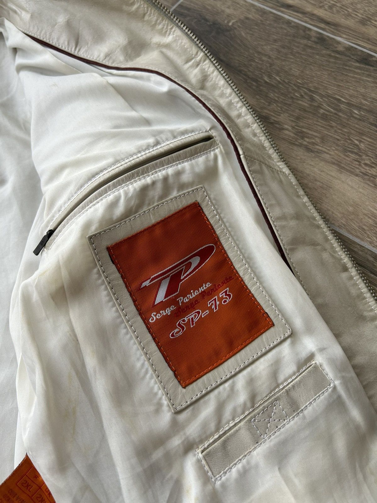 Genuine Leather Serge Pariente Leather bombers jacket white mens Size US XL / EU 56 / 4 - 5 Thumbnail