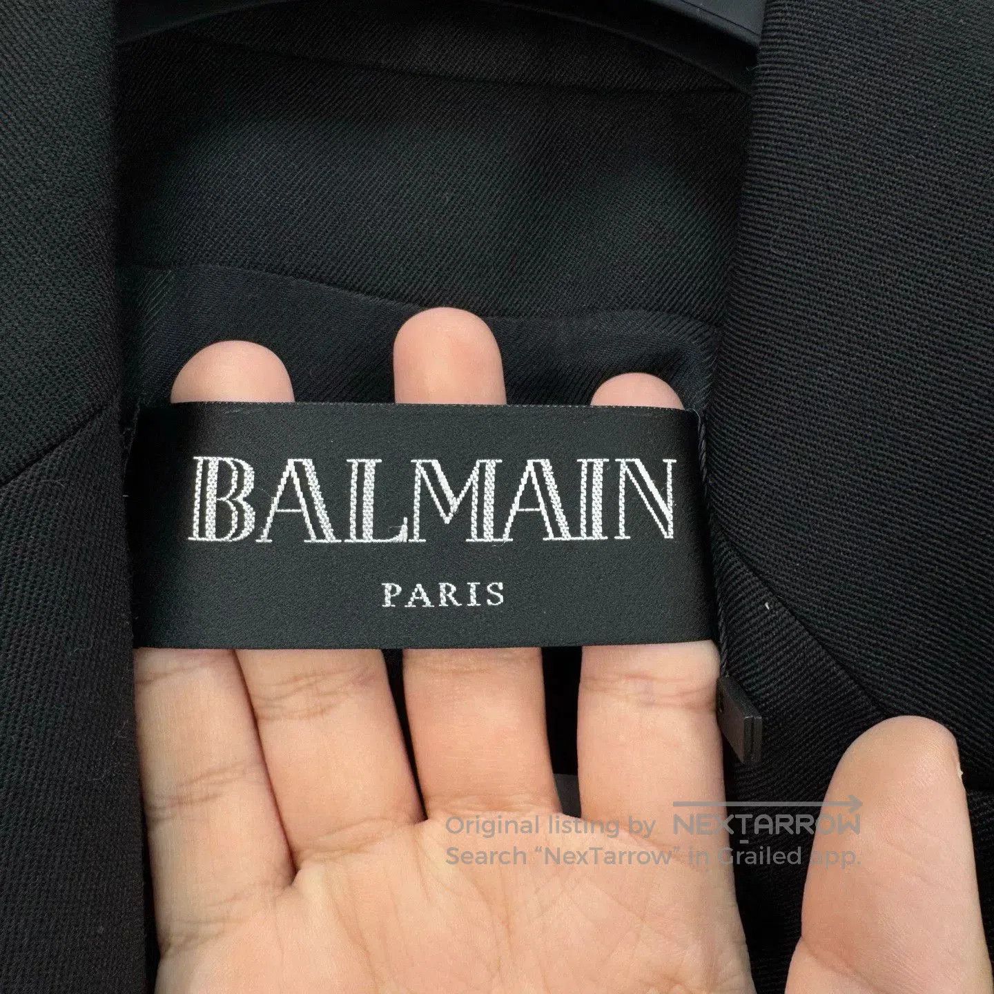 Balmain black wool shoulder pad blazer by Balmain. Size US S / EU 44-46 / 1 - 5 Thumbnail