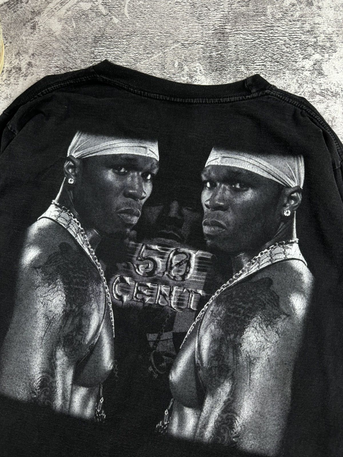 50 Cent Vintage 50 Cent Rap 90S Faded Silk Stars Longsleeve T Shirt Size US L / EU 52-54 / 3 - 14 Thumbnail