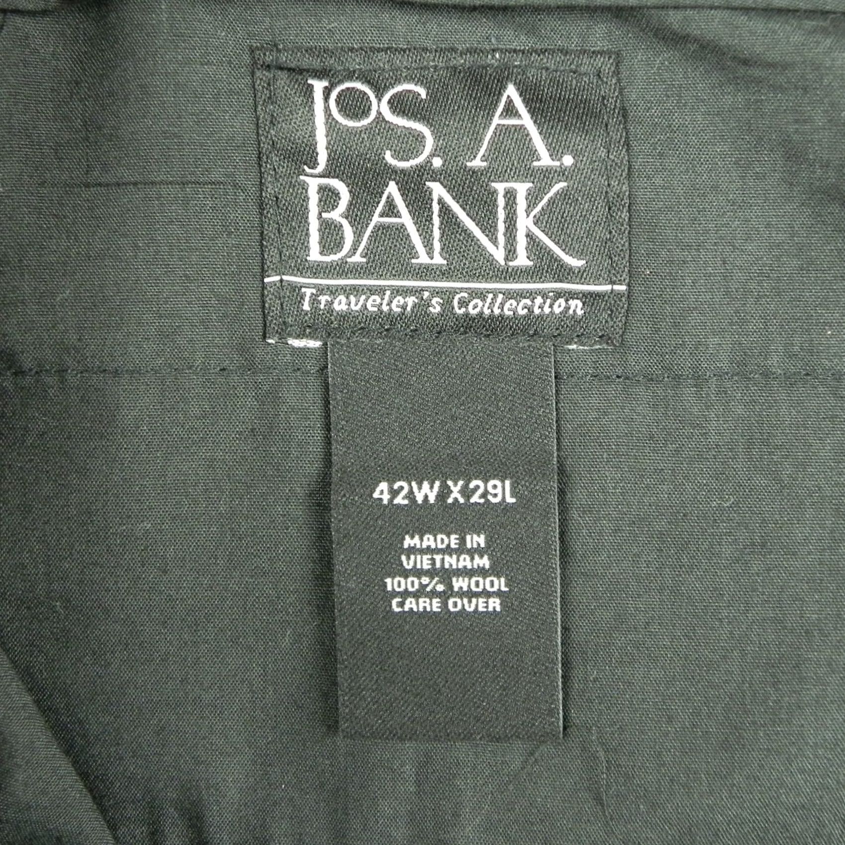 Jos. A. Bank Jos A Bank Travelers Wool Dress Pants Mens 42x29 Slacks Suit Formal Pleated Gray Size 42R - 4 Thumbnail