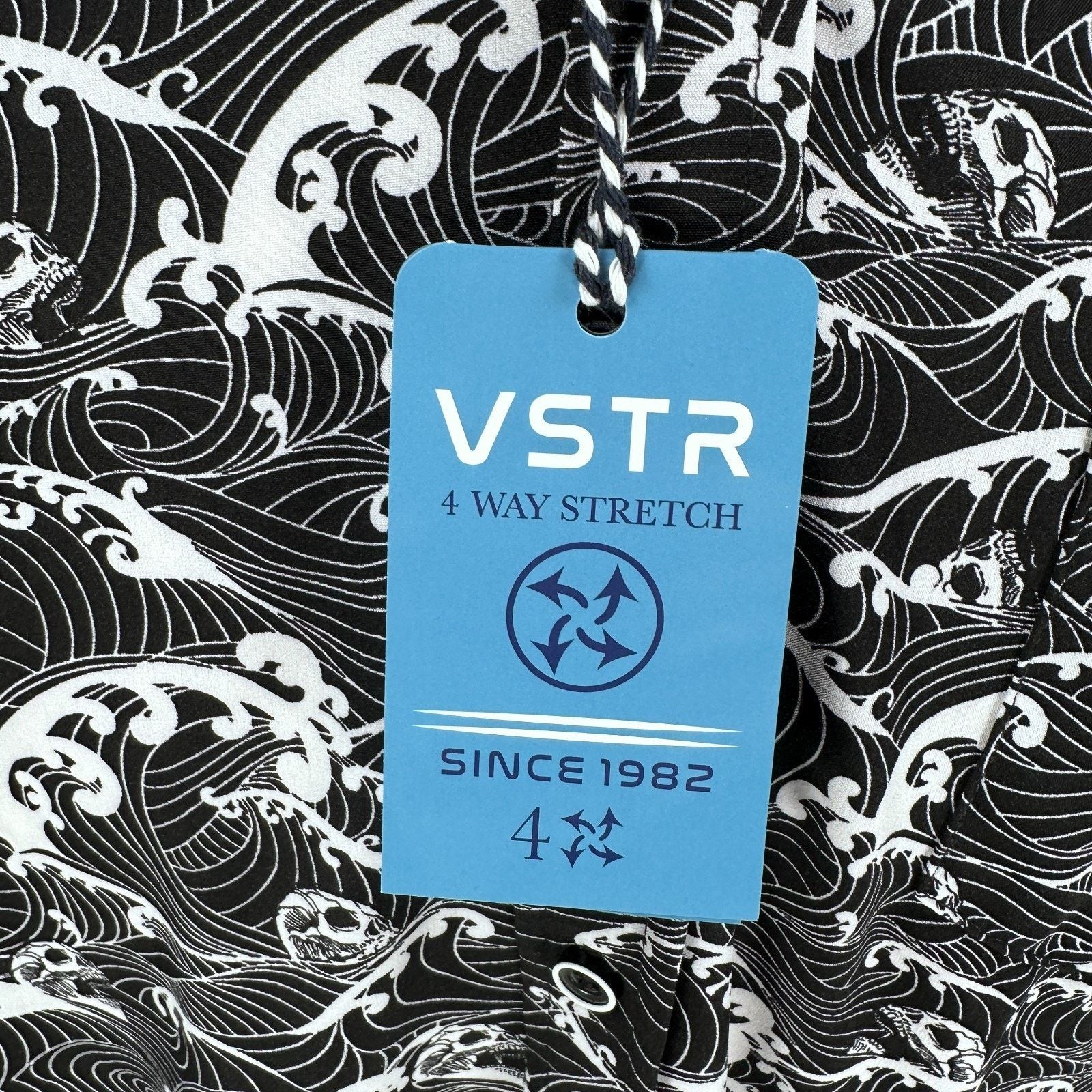 VSTR VSTR Shirt Men’s XL Black White Skull Wave 4 Way Short New Size US XL / EU 56 / 4 - 5 Thumbnail