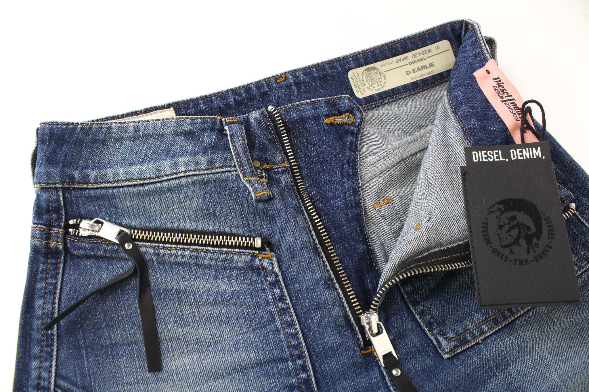 Diesel D-EARLIE 089AR W25/L32 Blue Cropped Jeans 70056 Size 25" / US 0 / IT 36 - 5 Thumbnail