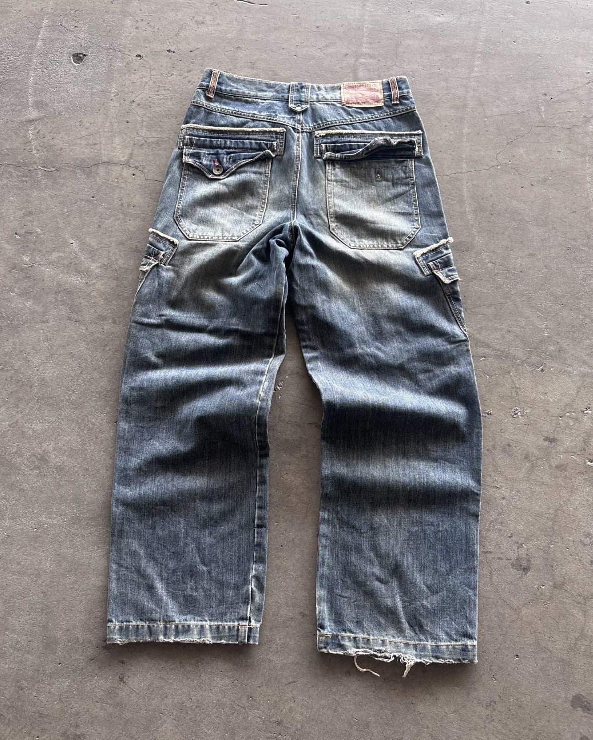 Japanese Brand Vintage Bang Bang Cargo Washed Denim Jeans Size US 32 / EU 48 - 5 Thumbnail