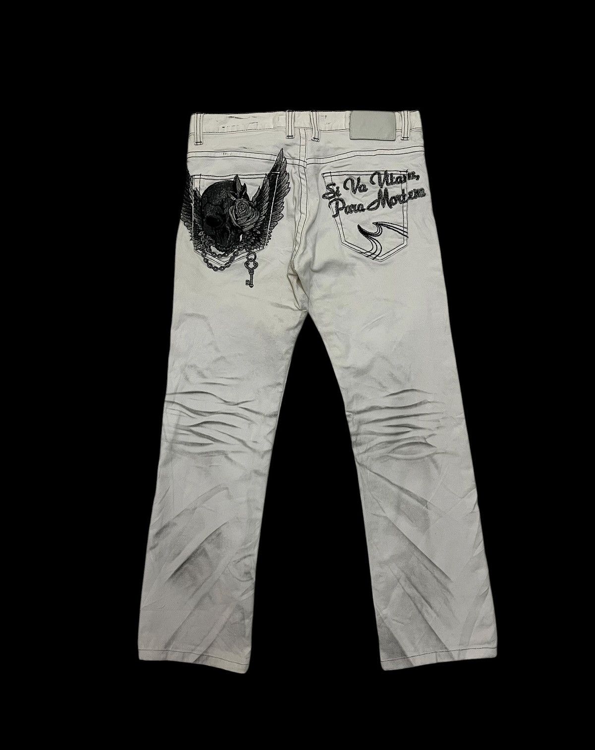 Japanese Brand Japanese Brand Cloud 72 Embroidery Bones Pants Size US 34 / EU 50 - 1 Thumbnail