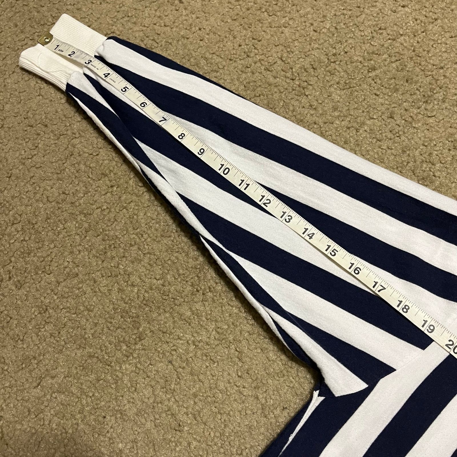 Nutmeg Vintage Nutmeg Auburn Navy/White Pinstriped Long Sleeve Polo Size US S / EU 44-46 / 1 - 6 Thumbnail