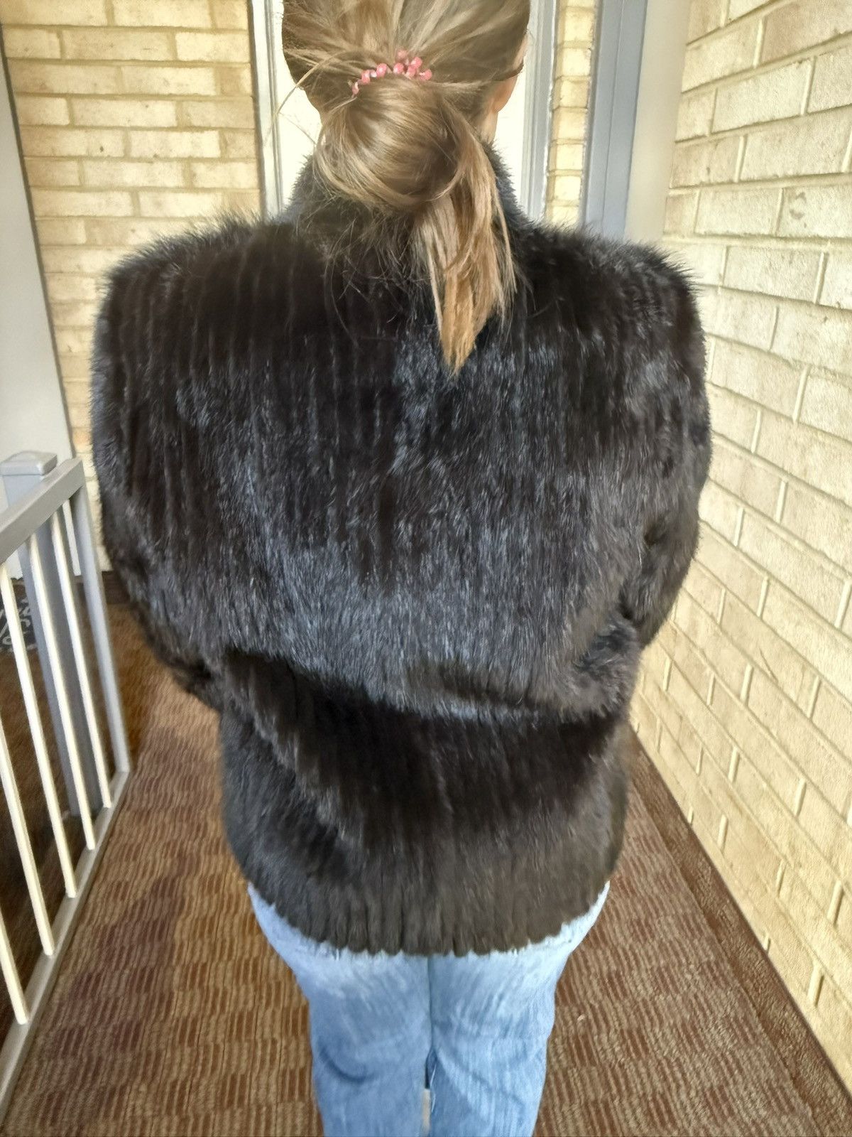 Other Brown vintage old french mink fur jacket with black lining Size XL / US 12-14 / IT 48-50 - 4 Thumbnail