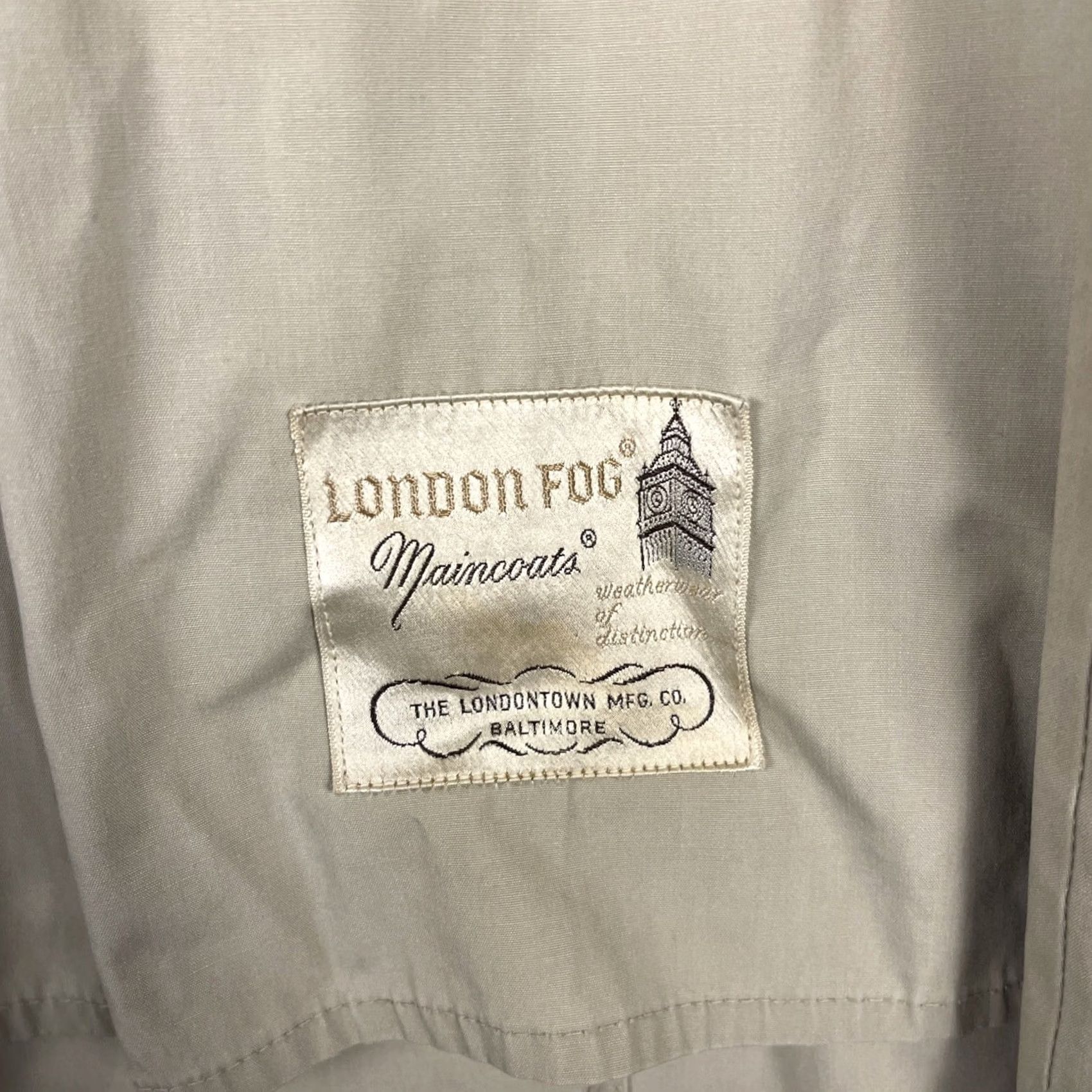 London Fog VINTAGE London Fog Trench Coat Long 42 Tan Brown Cotton Blend Canvas Regular Mens Coat 90s London USA Size US XS / EU 42 / 0 - 7 Thumbnail