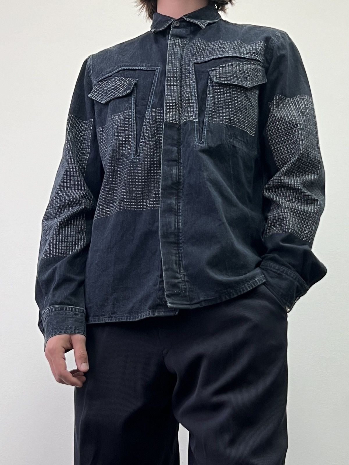 Vintage MFG zip Japanese OverShirt sashiko print style Light Jackets