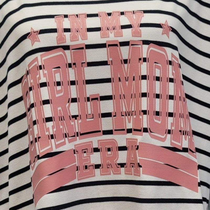 Tommy Hilfiger Hand Printed Womens XL Girl Mom Era Striped Short Sleeve Tee Size XL / US 12-14 / IT 48-50 - 2 Thumbnail