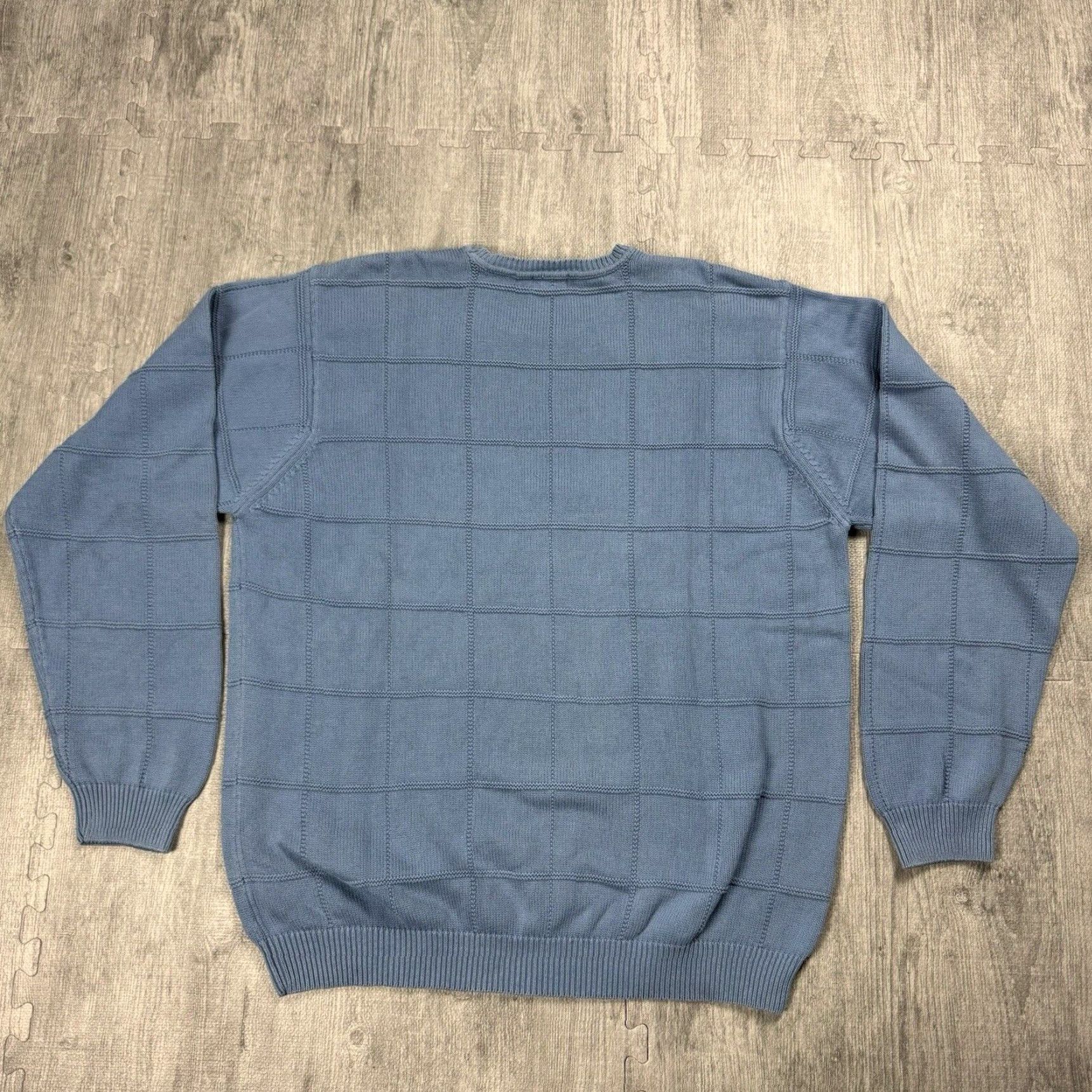 Izod IZOD Crewneck Sweater Blue Check Knit XL Mens Size US XL / EU 56 / 4 - 5 Thumbnail
