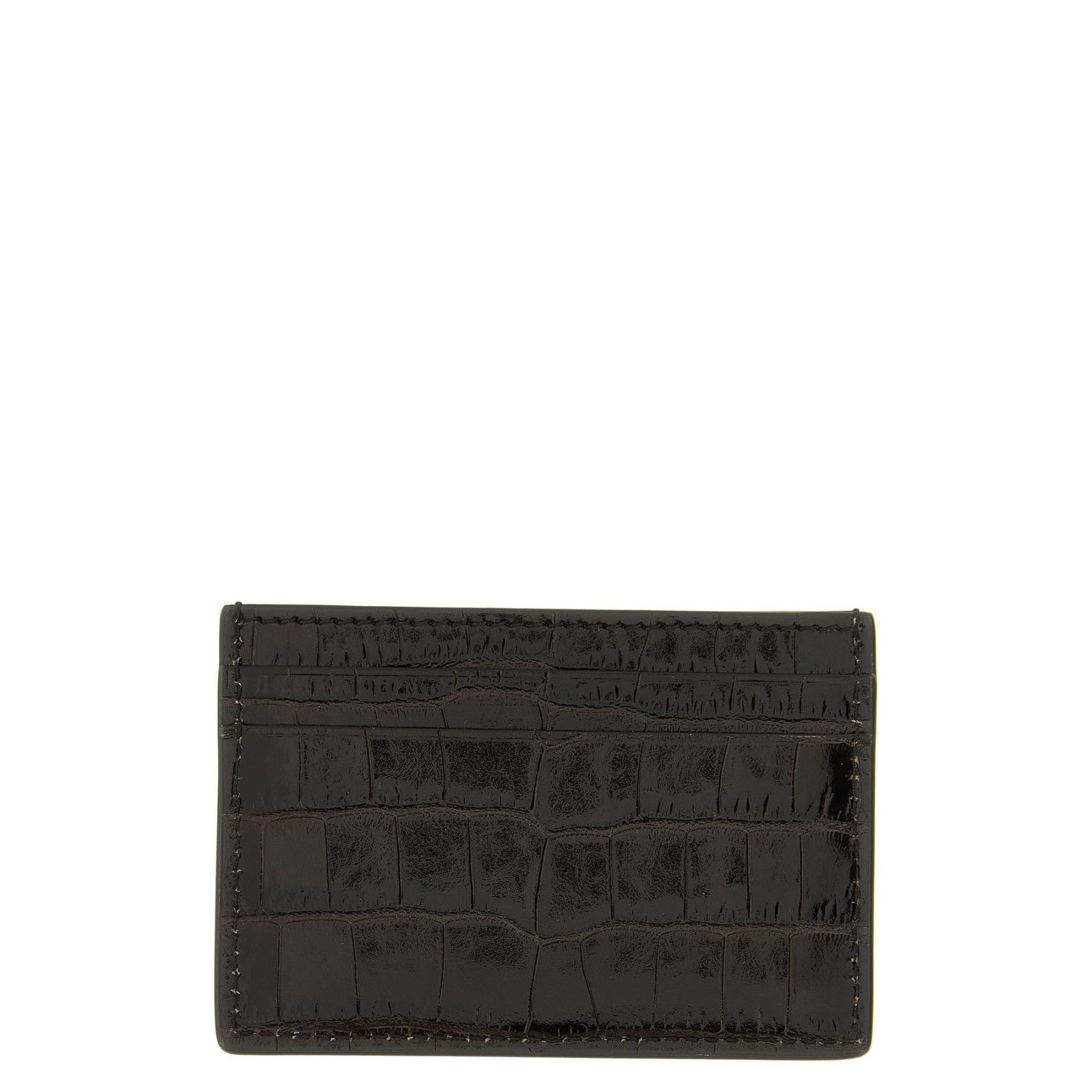 Tom Ford TOM FORD Brown Embossed Leather Card Holder New & Authentic Size ONE SIZE - 2 Thumbnail
