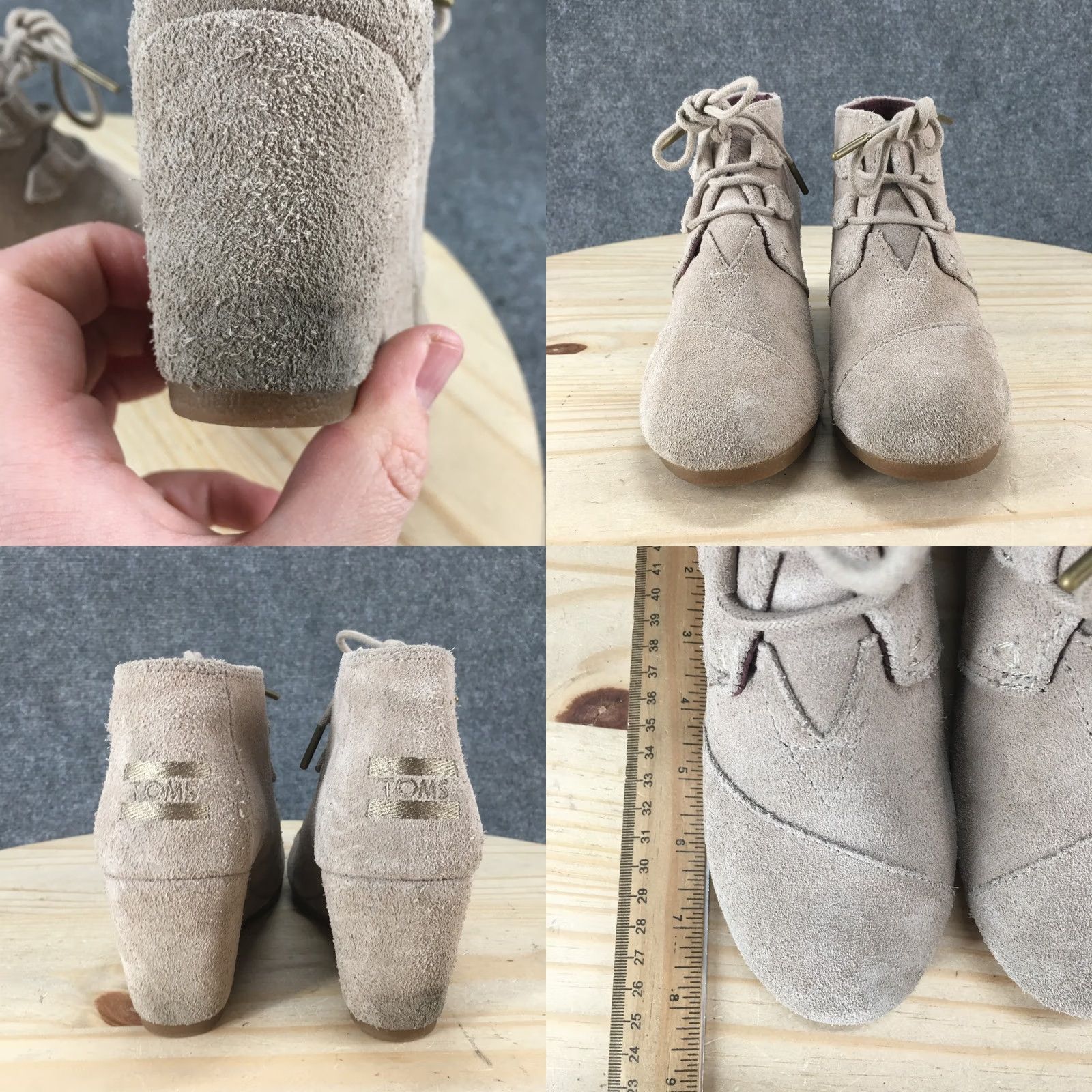 Toms TOMS Boots Womens 6 Kala Desert Brown Lace Up Wedge Heels Ankle Bootie Size M / US 6-8 / IT 42-44 - 8 Thumbnail