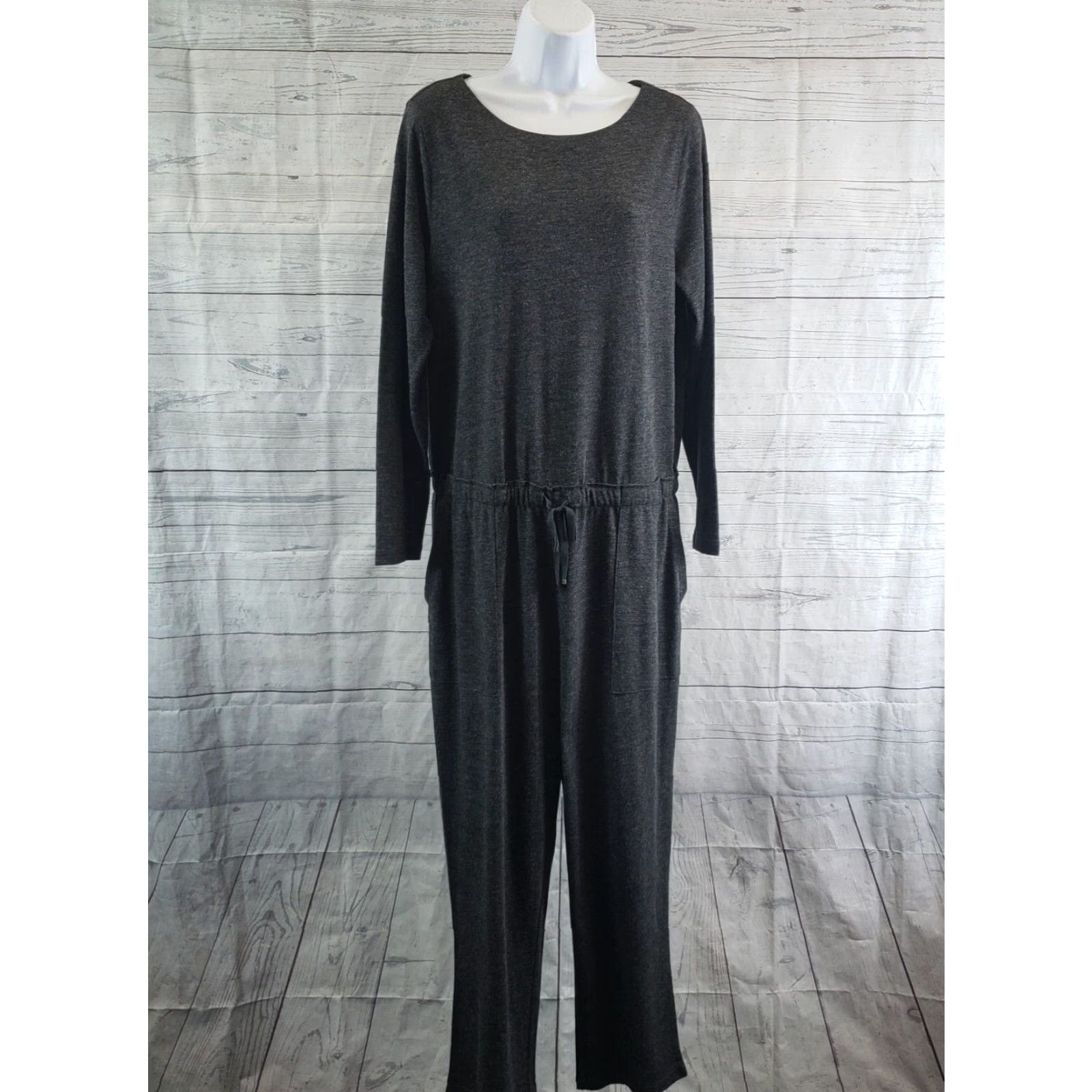 Soft Surroundings Soft Surroundings Jumpsuit Womens Large Gray Long Sleeve Everyday Knit Size L / US 10 / IT 46 - 2 Thumbnail