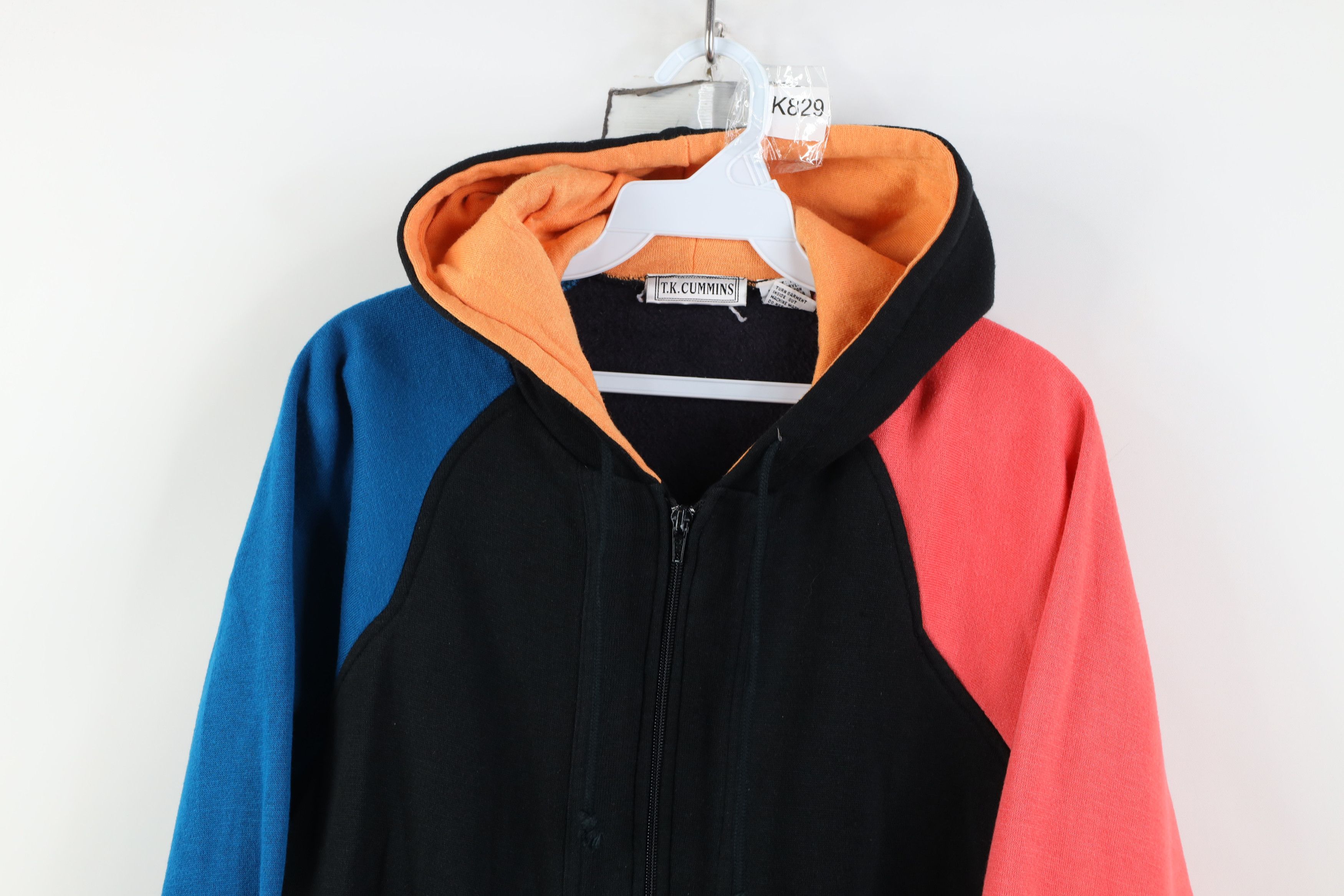 Vintage Vintage 90s Streetwear Block Full Zip Hoodie Sweatshirt Size M / US 6-8 / IT 42-44 - 2 Thumbnail